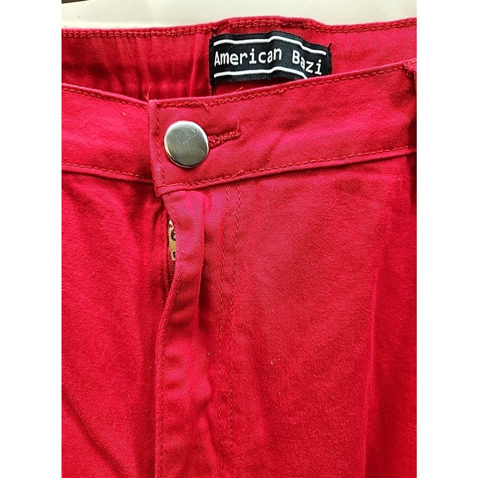 Denime VINTAGE American Bazi Red Denim Joggers Jeans Black Military Stripe Woman’s Sz: 2X Size 40" / US 18 - 3 Thumbnail