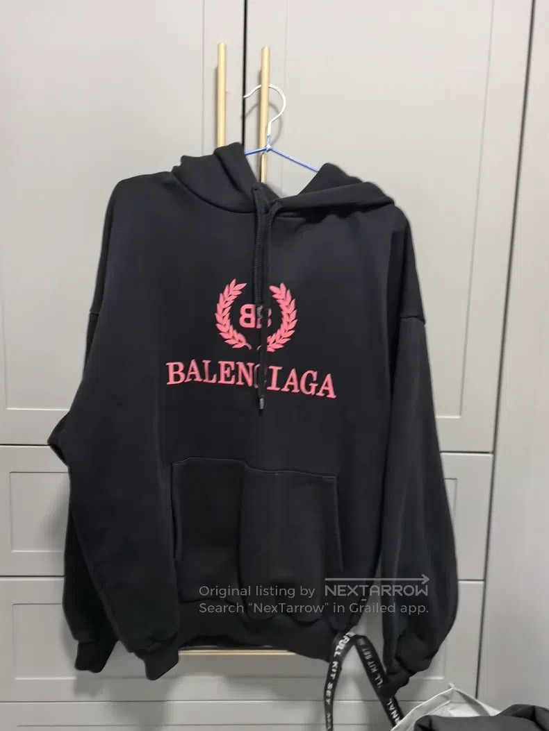 Balenciaga Balenciaga Black and Pink Wheat Ear Hoodie Size US XS / EU 42 / 0 - 1 Thumbnail