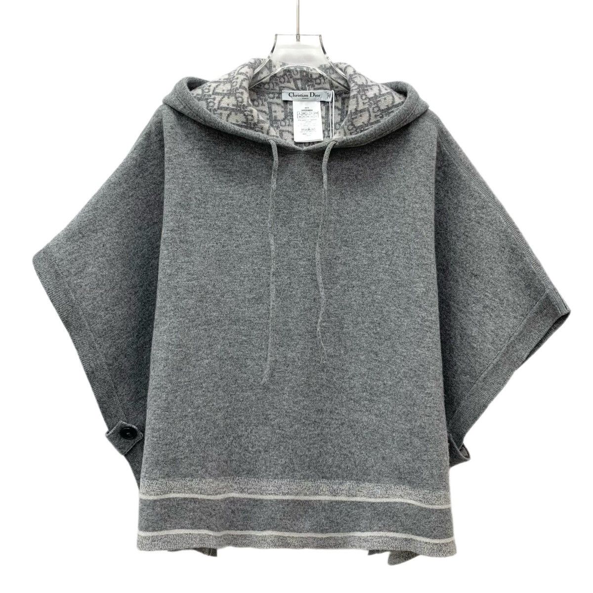 Dior Dior Grey Inner Logo Cashmere Hooded Cape Coat K26WX Size XXS / US 00 / IT 34 - 1 Thumbnail