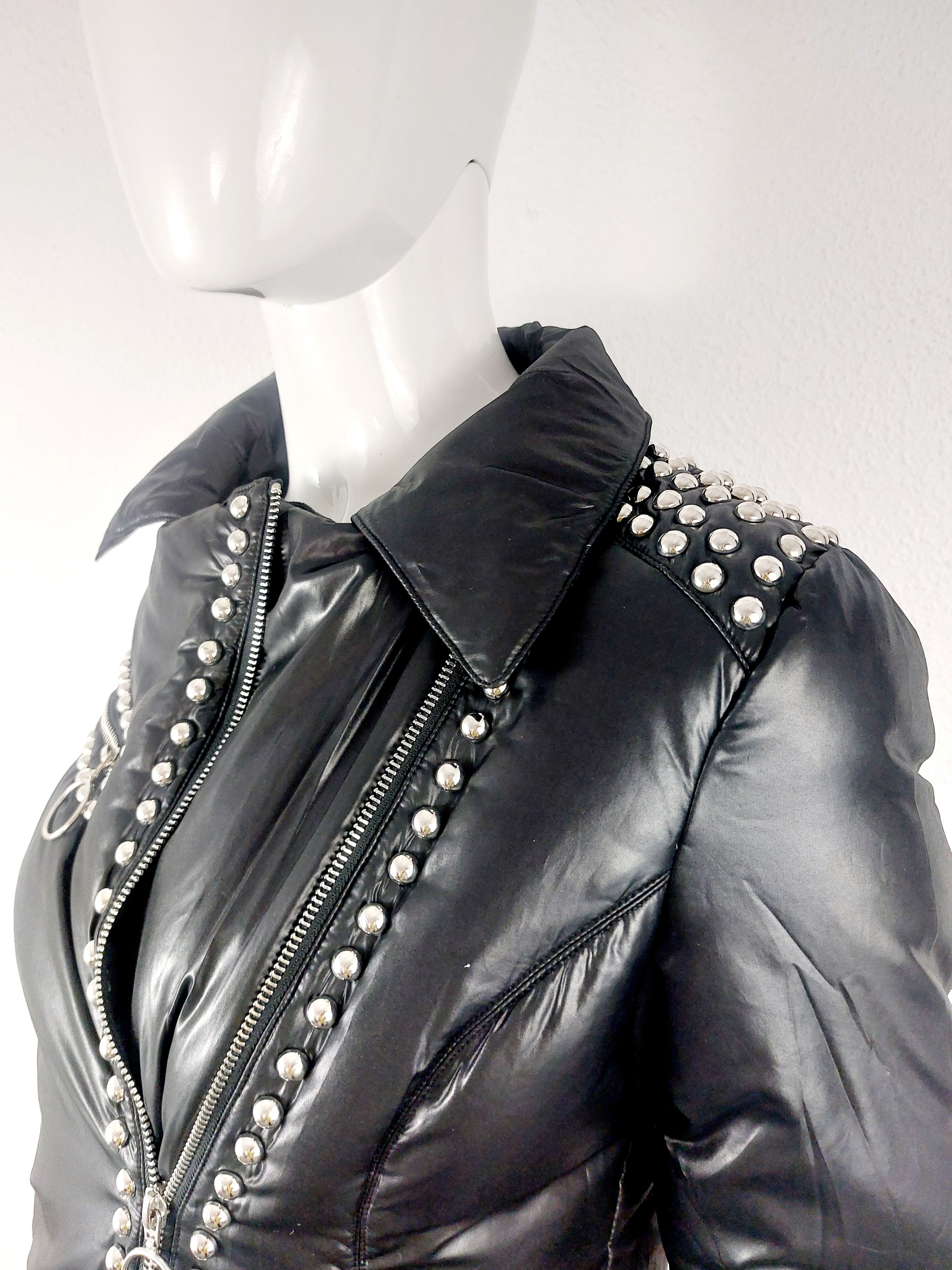 Moschino Moschino Rivet Studded Down Moto Jacket Coat Size M / US 6-8 / IT 42-44 - 5 Thumbnail