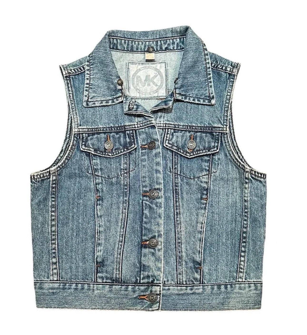 Michael Kors Michael Michael Kors Blue Denim Vest SZ S Iconic Logo Size S / US 4 / IT 40 - 1 Thumbnail