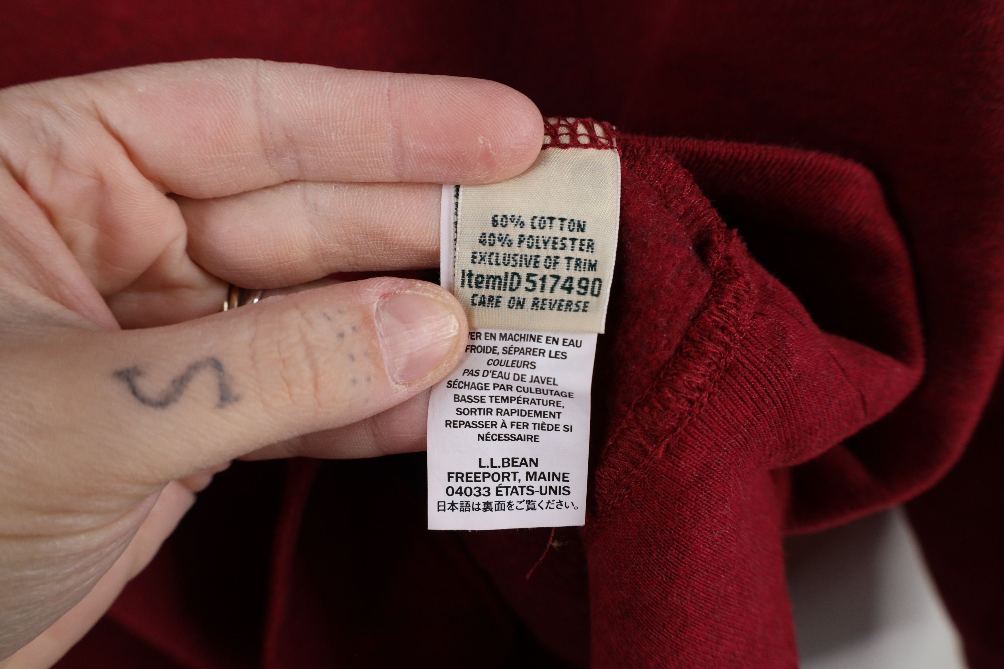 L.L. Bean × Vintage Vintage Y2K LL Bean Script Felt Letter Sweatshirt Red Size 3XL / US 20-22 - 6 Thumbnail