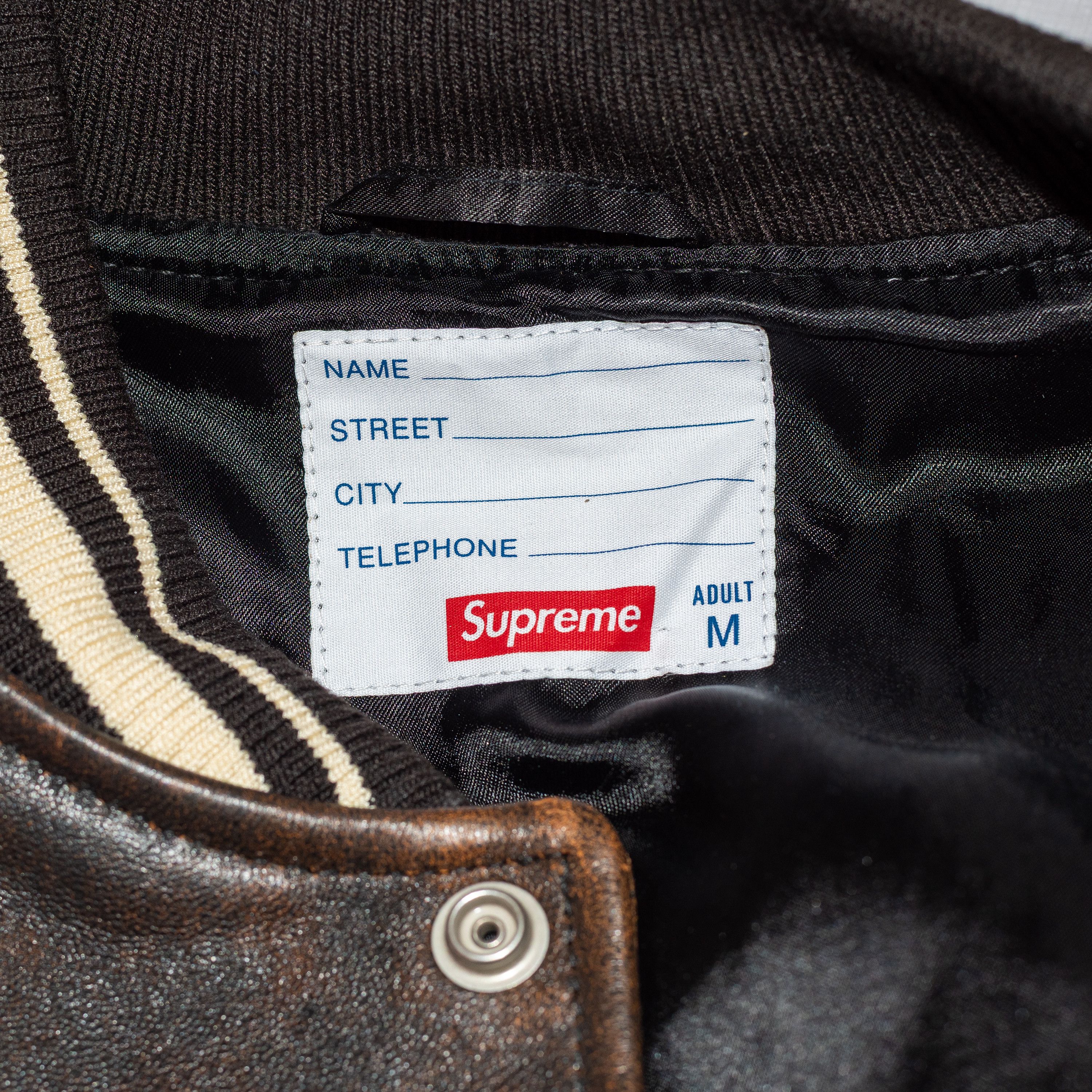Supreme Supreme Leather Varsity Jacket Size US M / EU 48-50 / 2 - 7 Thumbnail