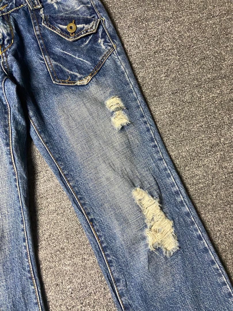 Japanese Brand Rose Bowl Distressed Ripped Jeans (172) Size 32" / US 10 / IT 46 - 5 Thumbnail