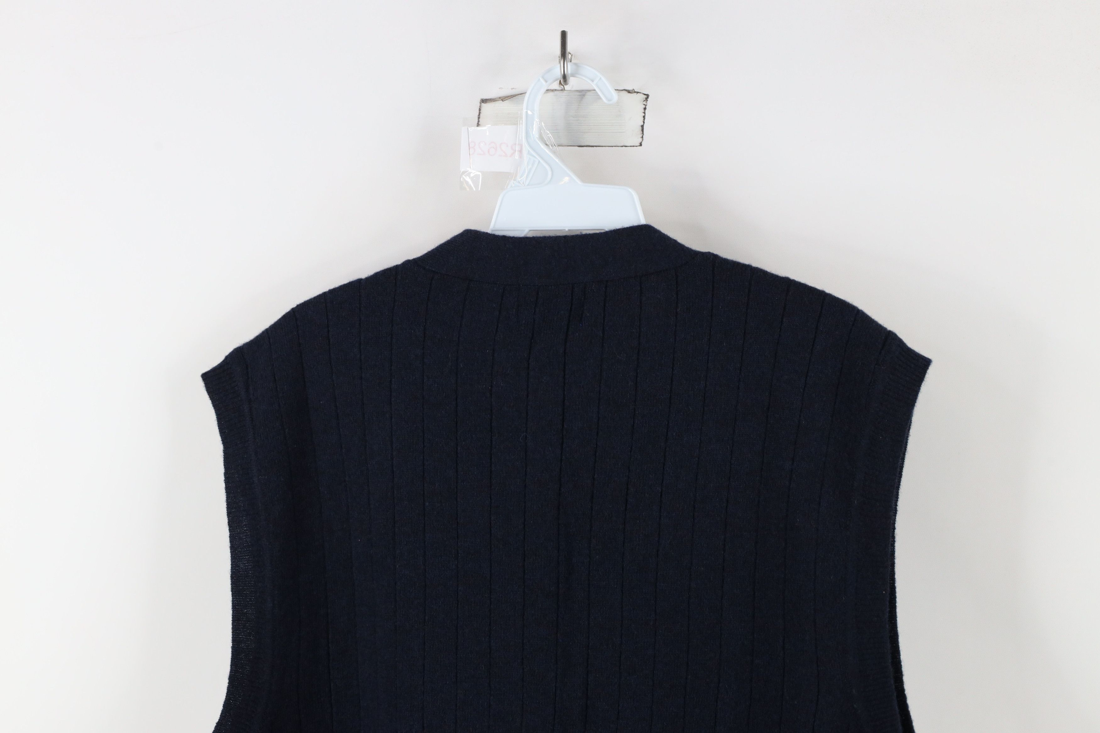 Vintage Vintage 90s Streetwear Lambswool Knit Sweater Vest Blue Size US L / EU 52-54 / 3 - 7 Thumbnail