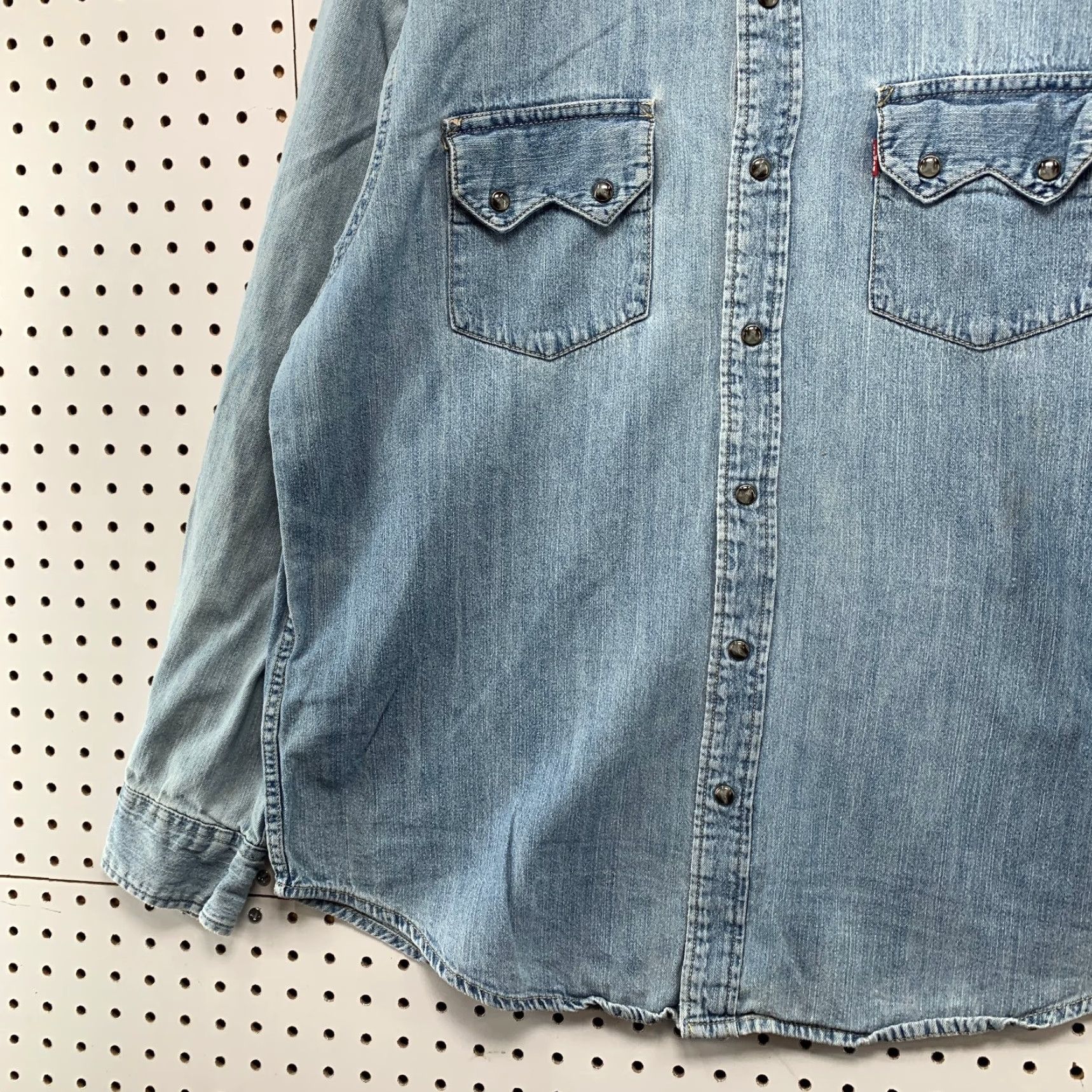 Levi's Levi's Denim Snap Shirt Mens XL Blue Western Cowboy Long Sleeve Rodeo Size US XL / EU 56 / 4 - 3 Thumbnail
