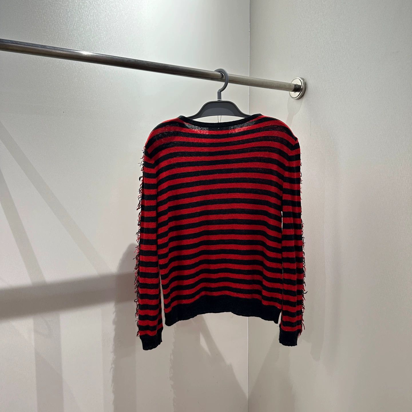 Christian Dior Monsieur Dior apr695 Raw Hem Star Slogan Stripe Linen LS 36 Size XS / US 0-2 / IT 36-38 - 2 Thumbnail