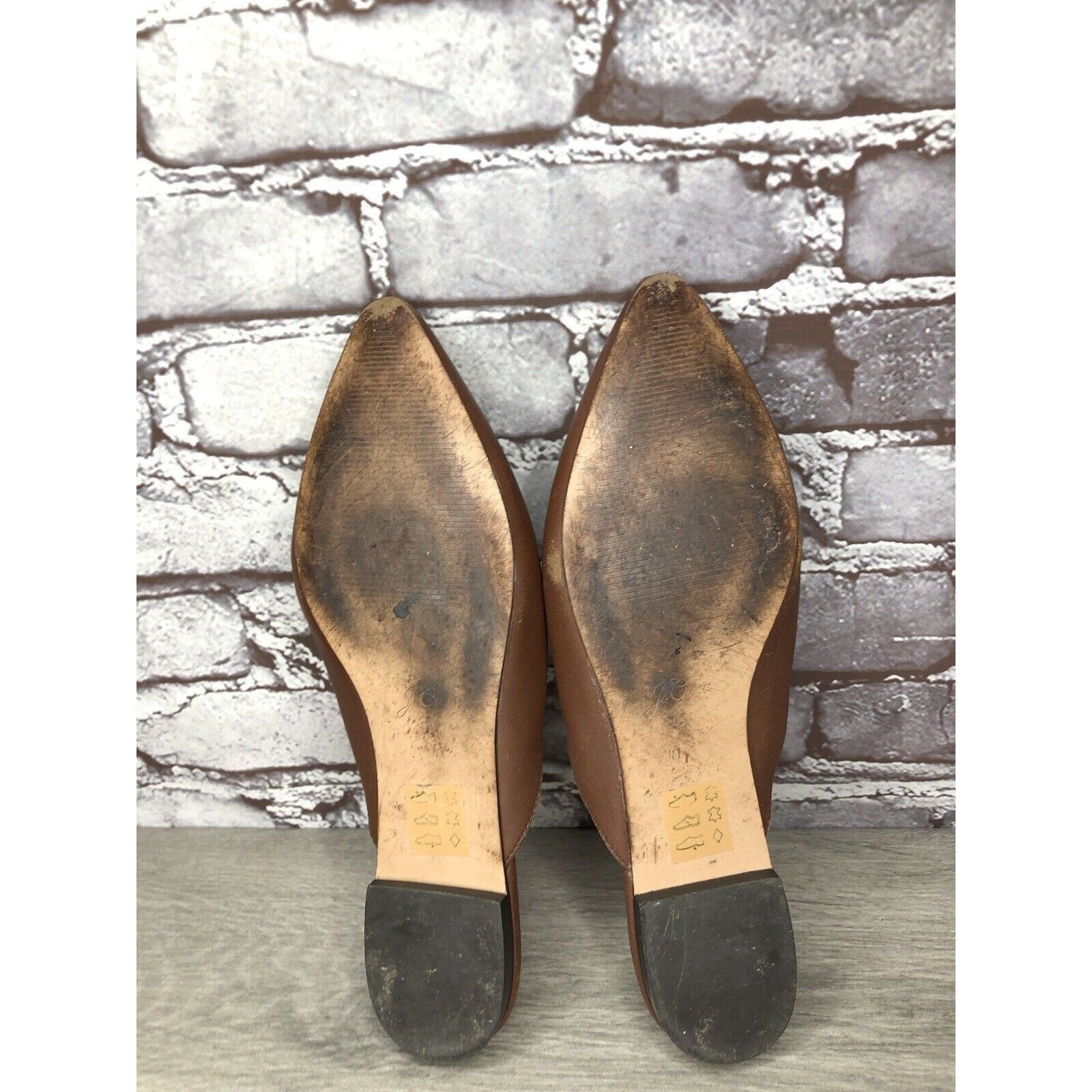 J.Crew J Crew Brown Leather Pointed Toe Slip On Mules Flats Shoes W Size US 8.5 / IT 38.5 - 9 Thumbnail