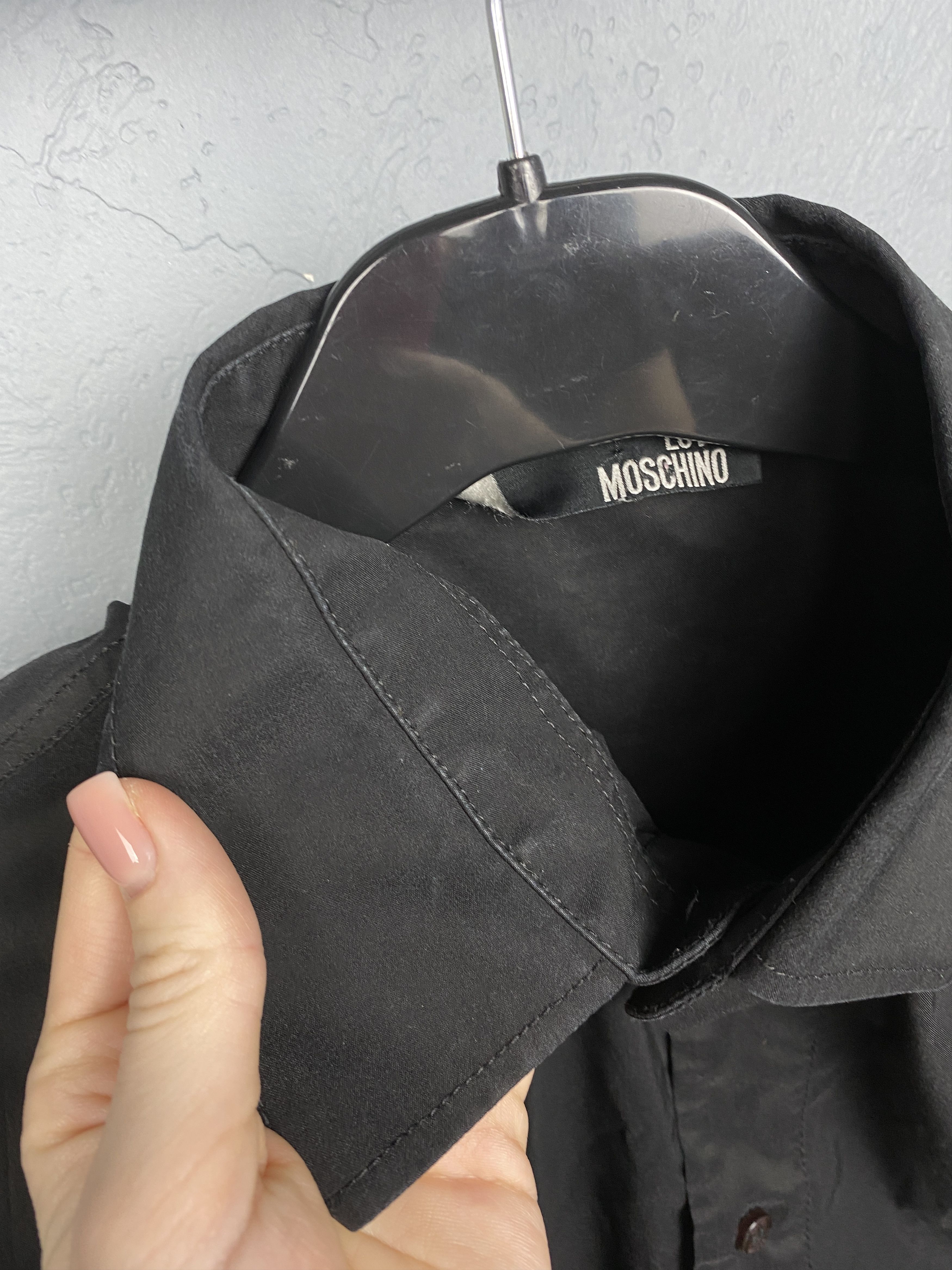 Moschino Love Moschino Mens Long Sleeve Black Shirt Size US M / EU 48-50 / 2 - 4 Thumbnail