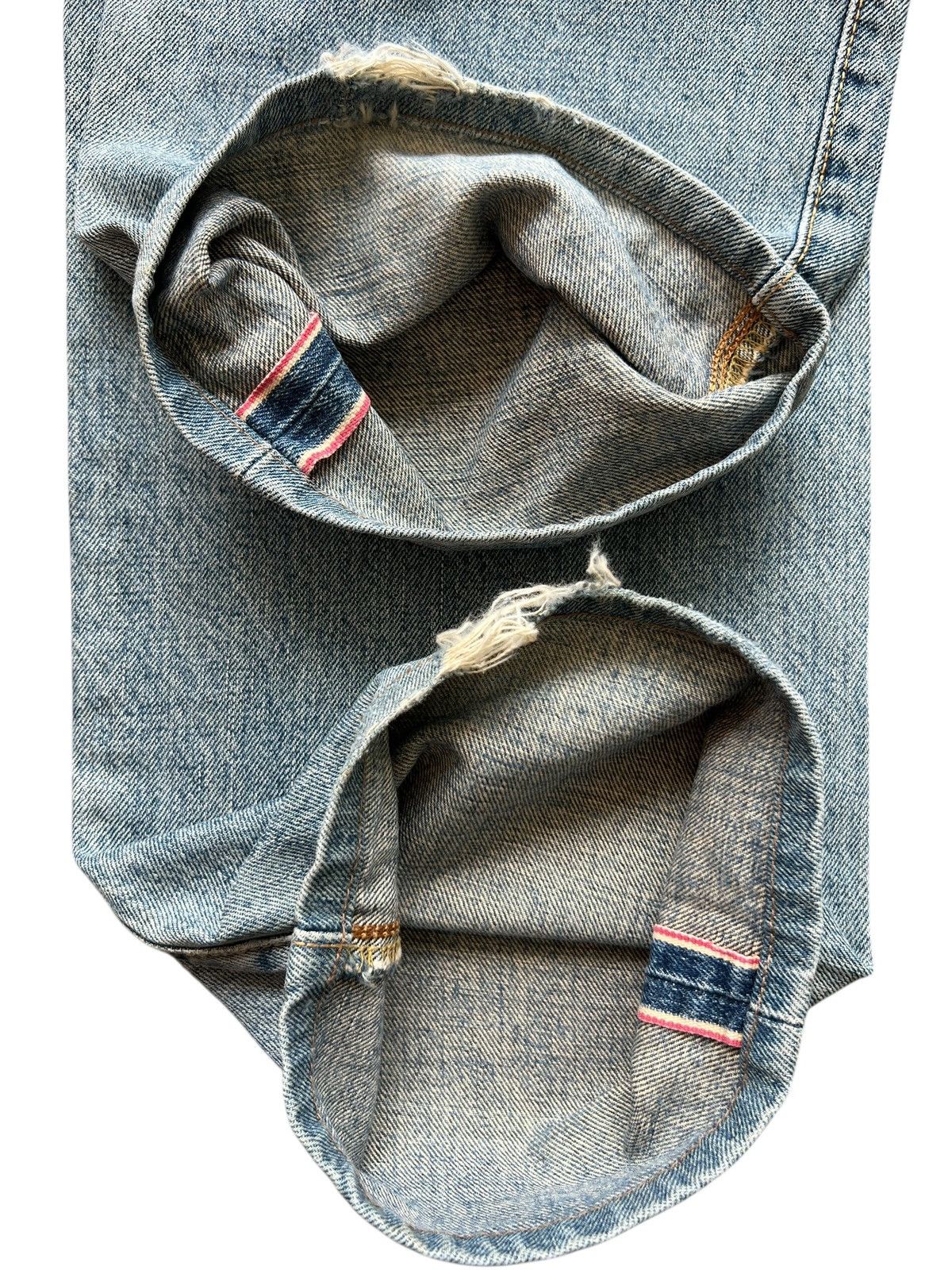 Edwin Vintage Edwin 505x Selvedge Wide Distressed Denim Jeans Size US 28 / EU 44 - 6 Thumbnail