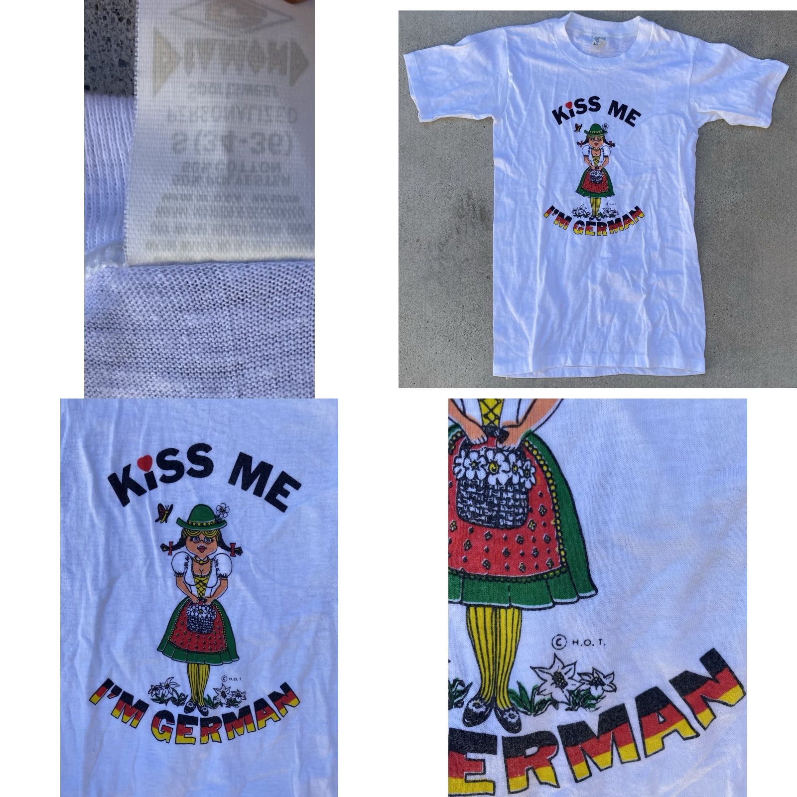 Vintage VINTAGE Kiss Me I’m German T Shirt Diamond Tag Size S White 34–36 USA Made Tee Mens Graphic Tee 1970s 1980s Decade 70s 80s Size US S / EU 44-46 / 1 - 9 Thumbnail