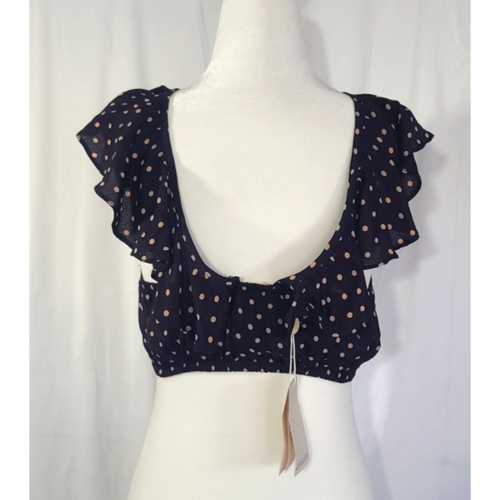 Other New w/Tag For Love and Lemons Navy Polka Dot Crop Top Small Size S / US 4 / IT 40 - 9 Thumbnail