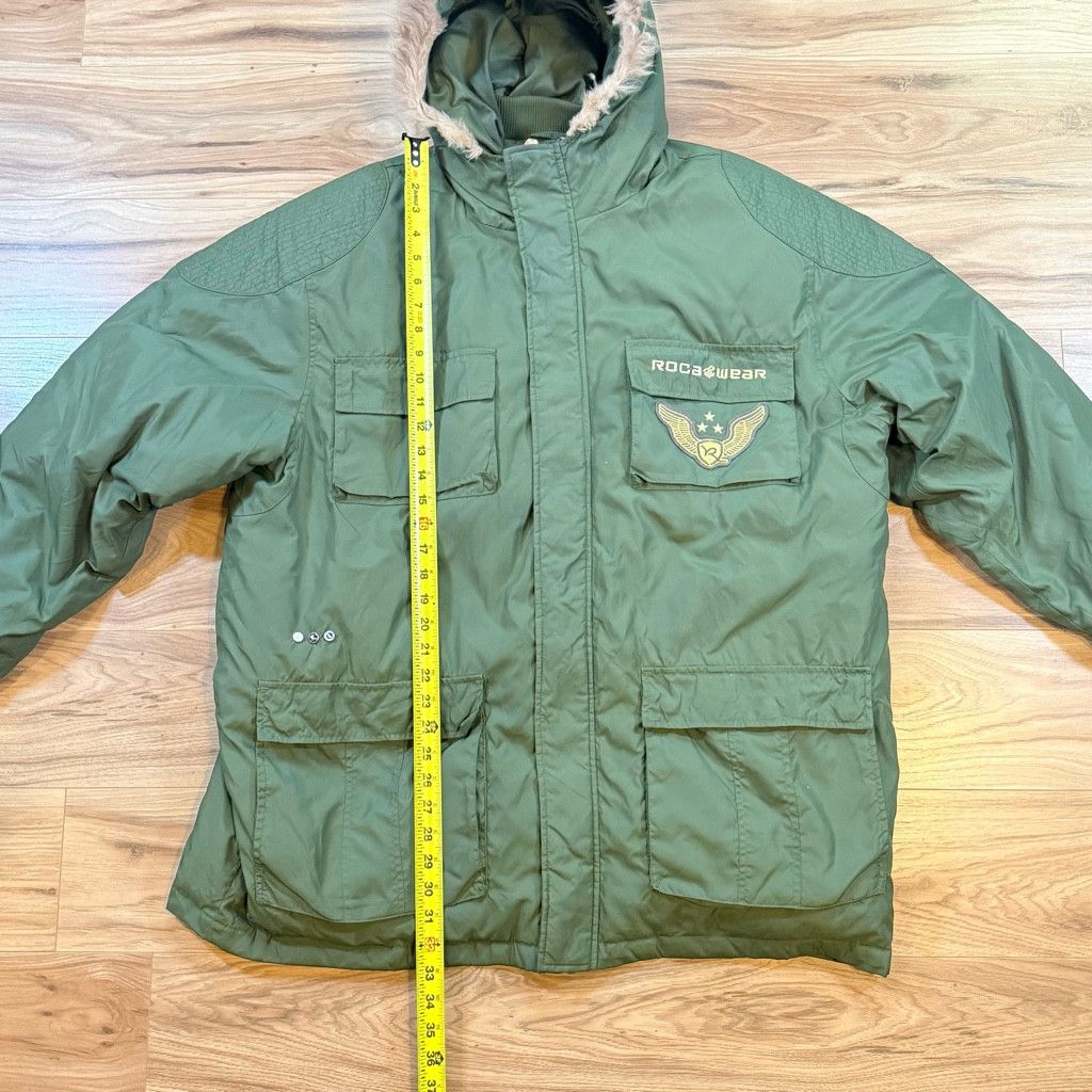Rocawear Rocawear 2XL Down Parka Jacket Real Fur Hood Green Size US XXL / EU 58 / 5 - 4 Thumbnail