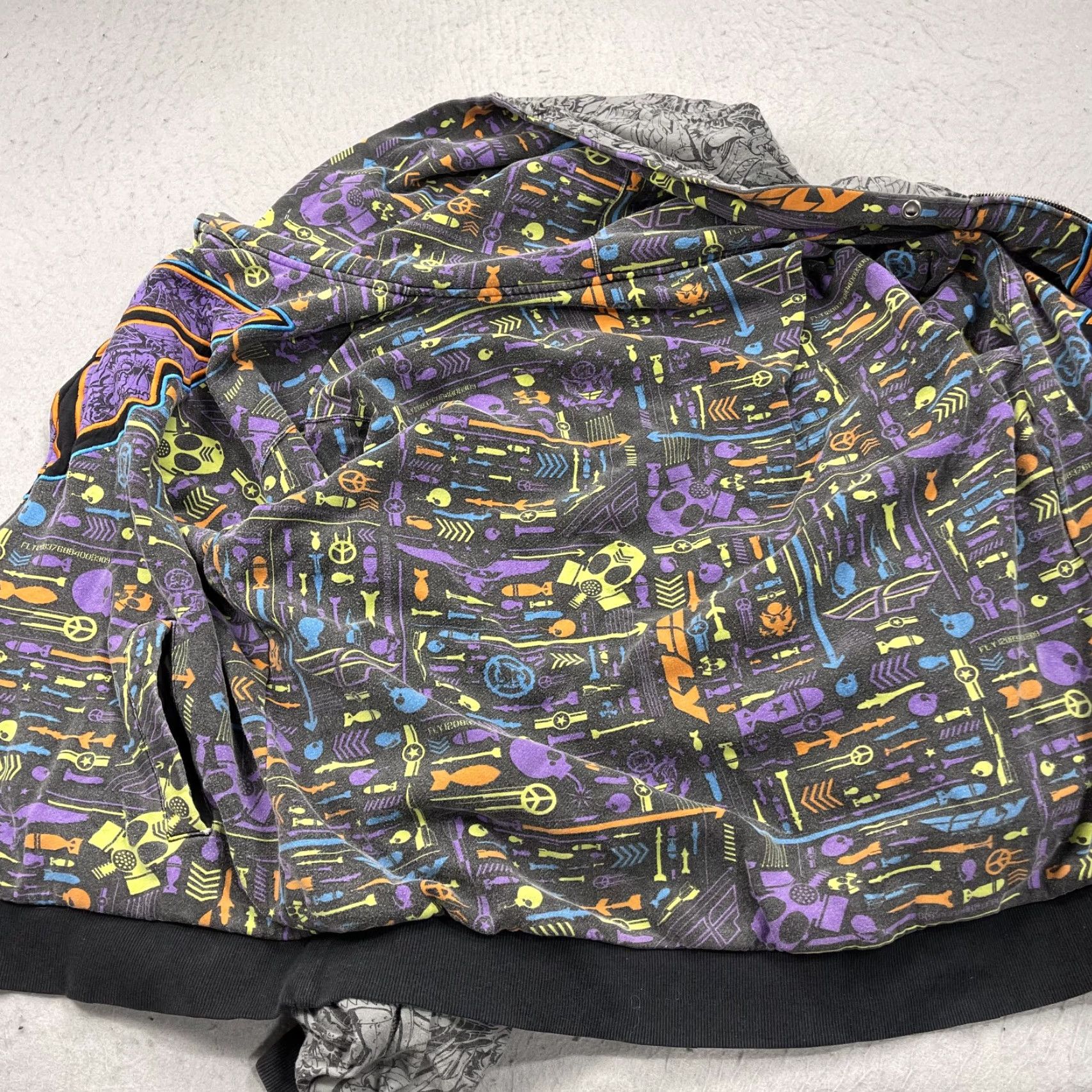 Vintage VINTAGE Fly Racing Hoodie Mens Large Reversible AOP Pinkman Grunge Full Zip Zip Y2K Moto Graphics Geometric Pattern Winter Fall Size US L / EU 52-54 / 3 - 3 Thumbnail