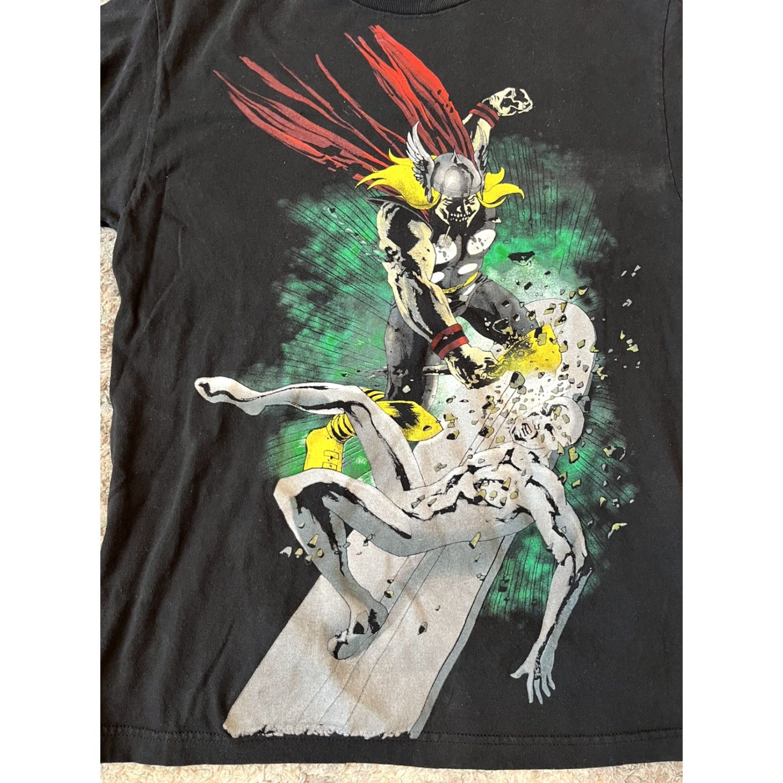Vintage MARVEL T-SHIRT Zombie Thor vs Silver Surfer 2007 Deadstock Vintage Medium Comics Black M Shirt Mens Size US M / EU 48-50 / 2 - 2 Thumbnail