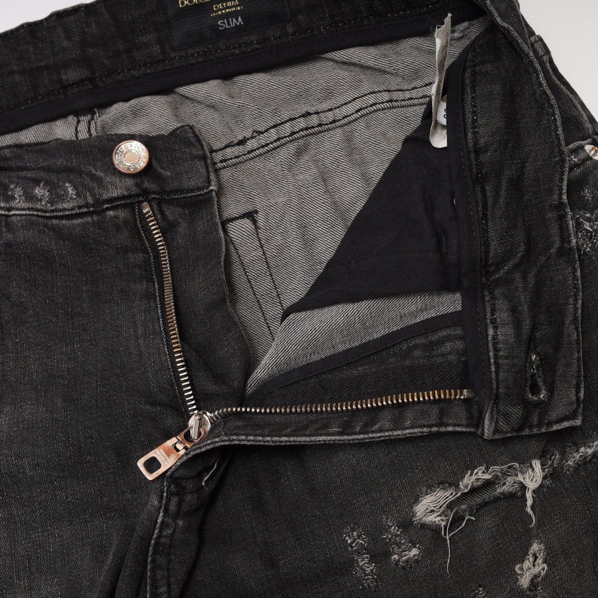 Dolce & Gabbana Dolce Gabbana Slim Grey Denim Jeans Distressed Size US 34 / EU 50 - 12 Thumbnail