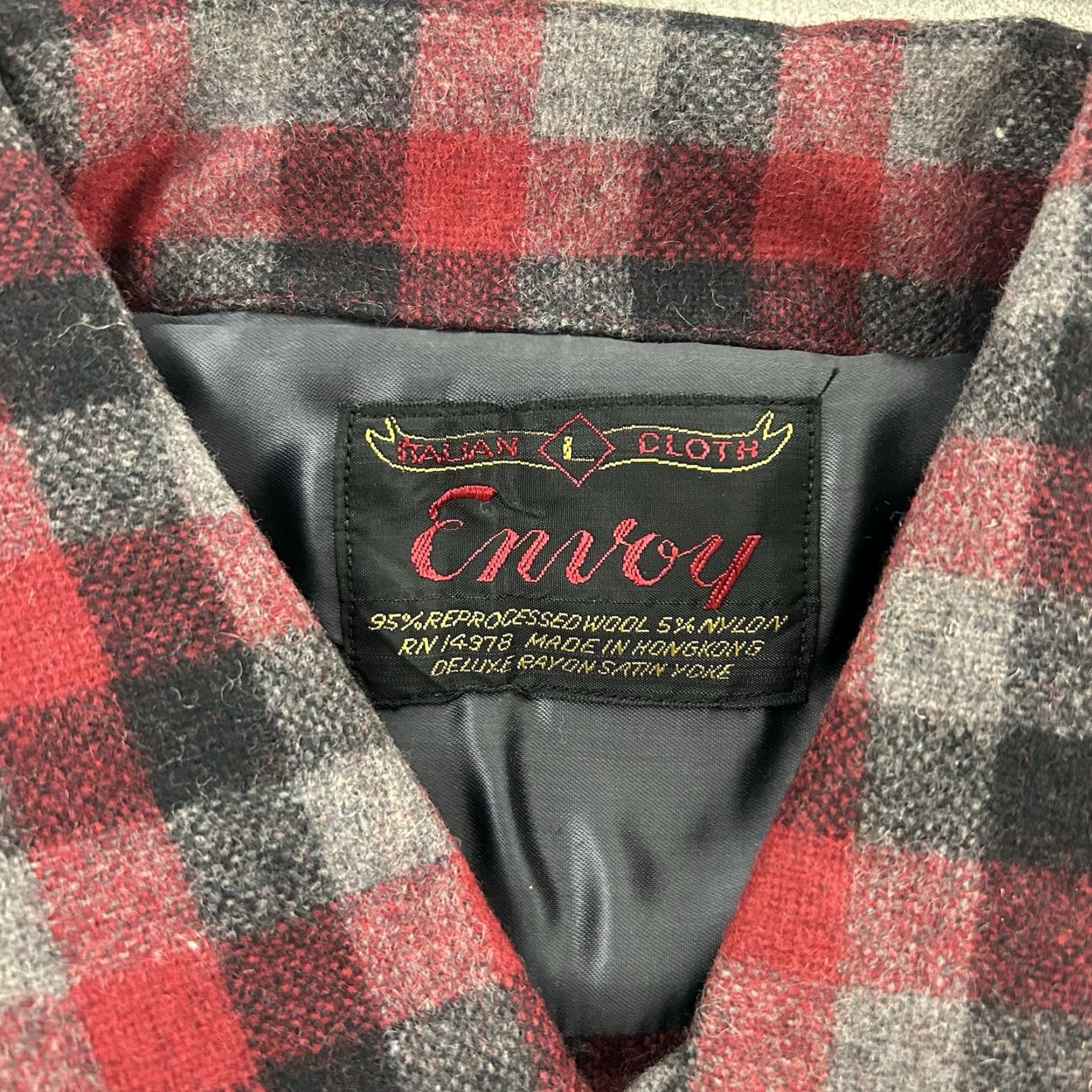 Vintage VINTAGE Envoy Mens Large Long Sleeve Plaid Check Thick Flannel Wool Button Shirt Size US L / EU 52-54 / 3 - 4 Thumbnail