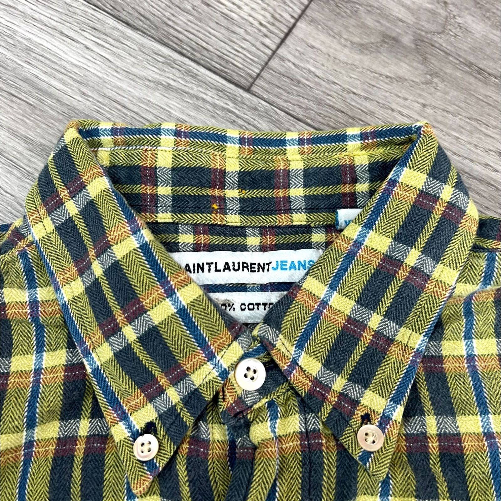 Yves Saint Laurent VINTAGE Saint Laurent Shirt Mens L Yves YSL Long Sleeve Check Men Size Size US L / EU 52-54 / 3 - 4 Thumbnail