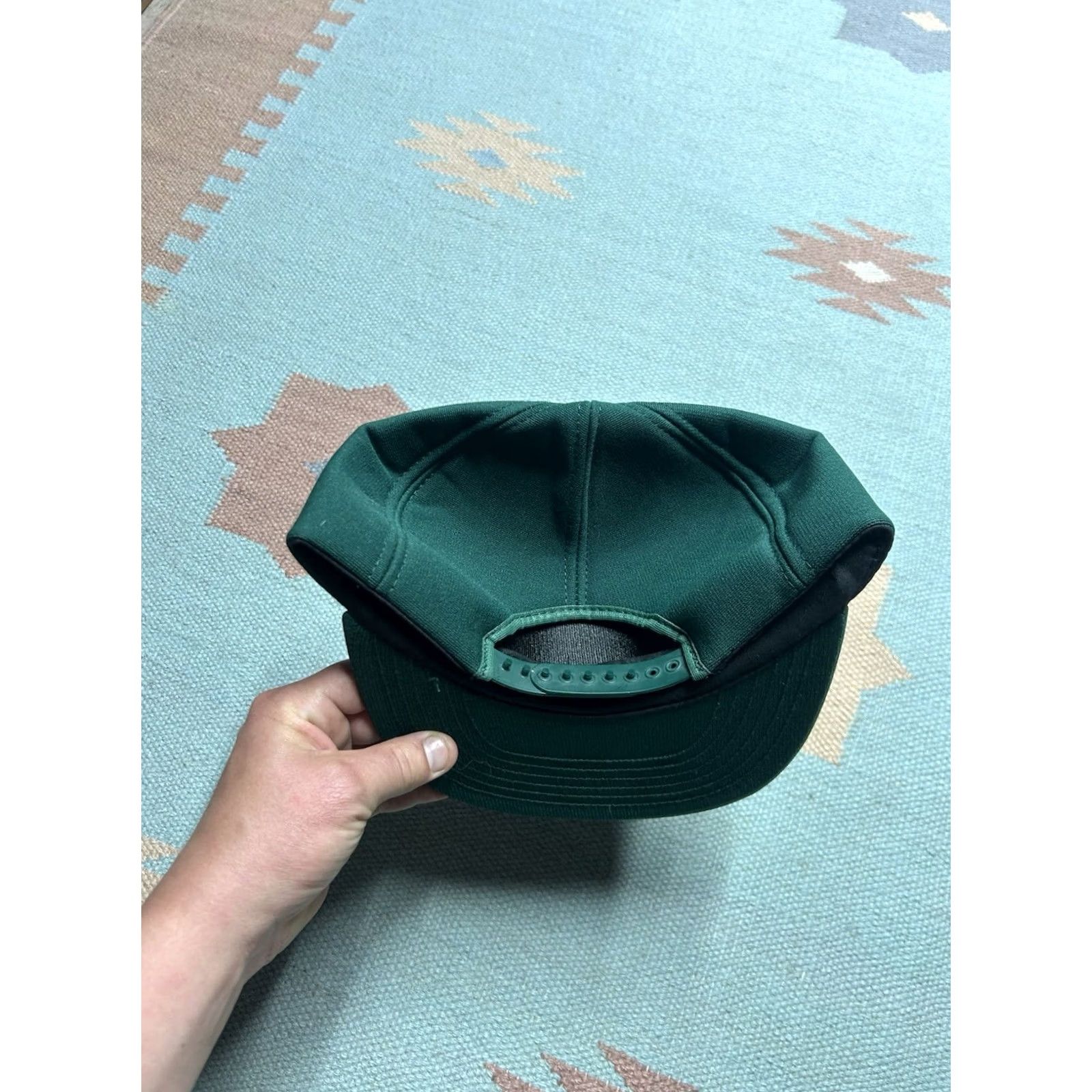 Vintage VINTAGE Auburn Snapback Hat Green USA Men Adjustable Michigan Farm Cap Ittner Bean & Grain 80s Size ONE SIZE - 4 Thumbnail