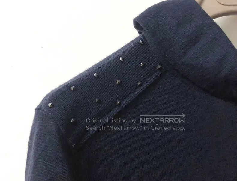 Brunello Cucinelli brunello cucinelli 100% Wool Metallic Stud Knit Top Size XL / US 12-14 / IT 48-50 - 3 Thumbnail
