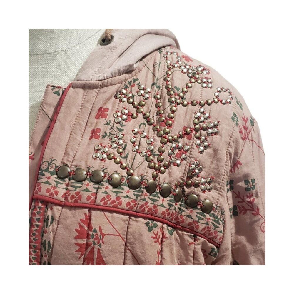 Free People CT1941 Free People Rose Quilted Zip Front Hoodie Jacket L Size L / US 10 / IT 46 - 3 Thumbnail
