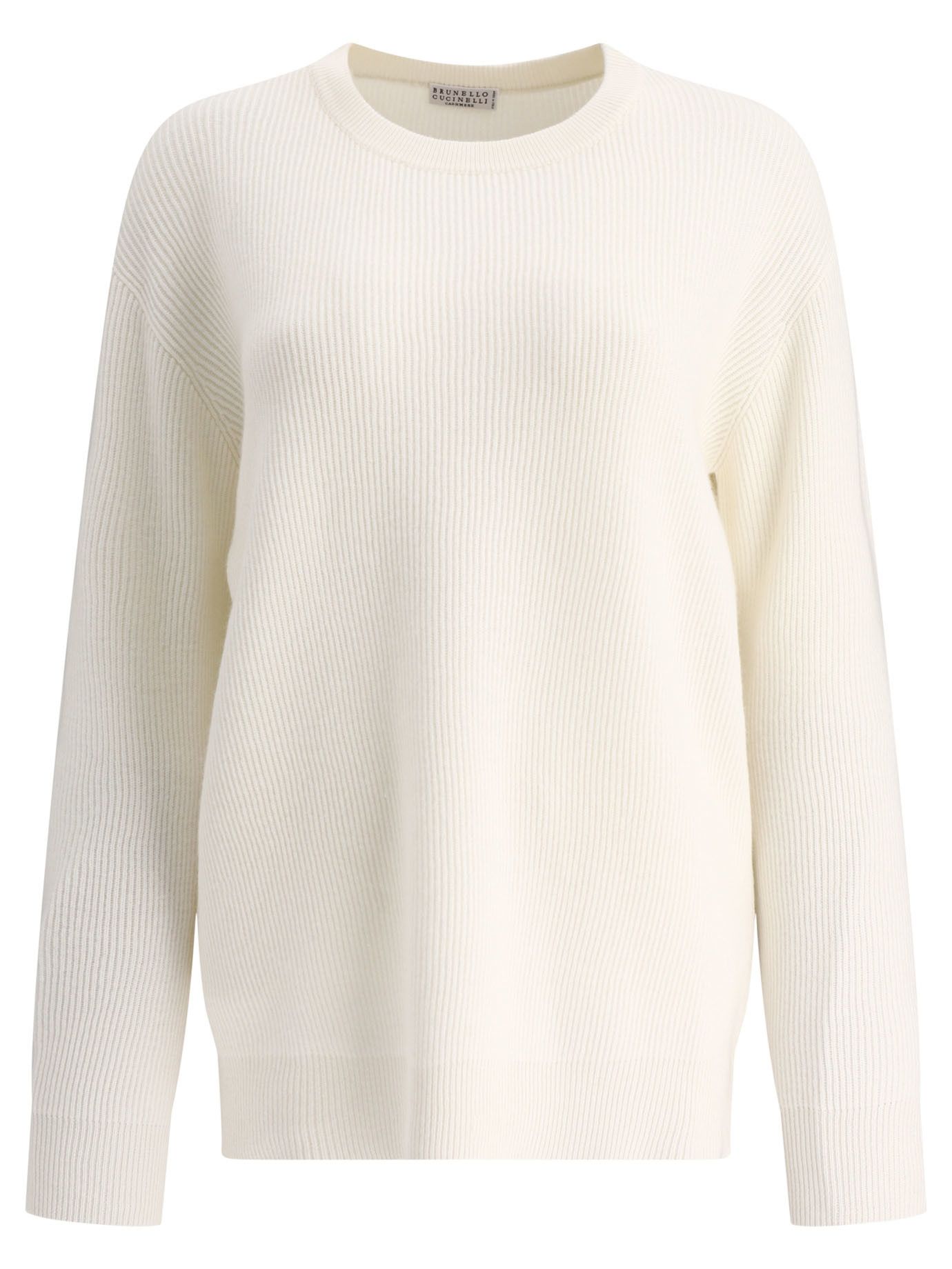 Brunello Cucinelli Cashmere English Rib Sweater With Monili Size M / US 6-8 / IT 42-44 - 1 Thumbnail