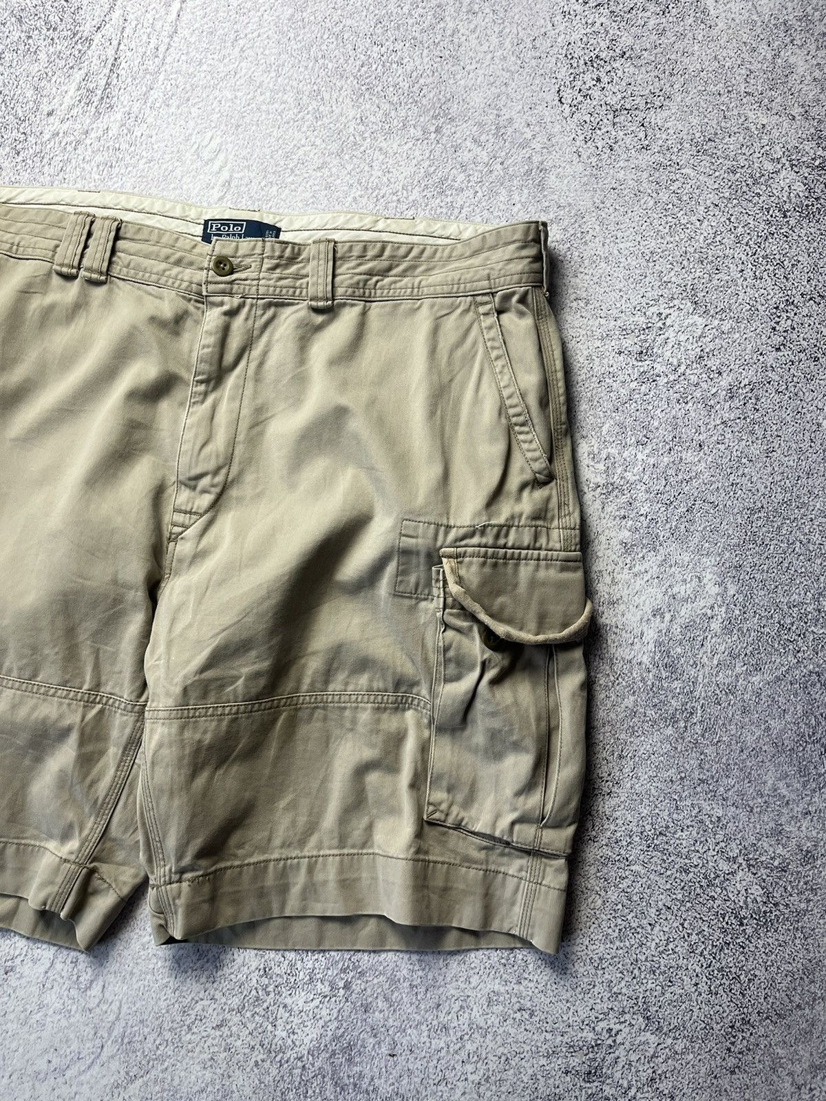 Polo Ralph Lauren Vintage Polo Ralph Lauren Distressed Cargo Shorts double kne Size US 42 / EU 58 - 5 Thumbnail