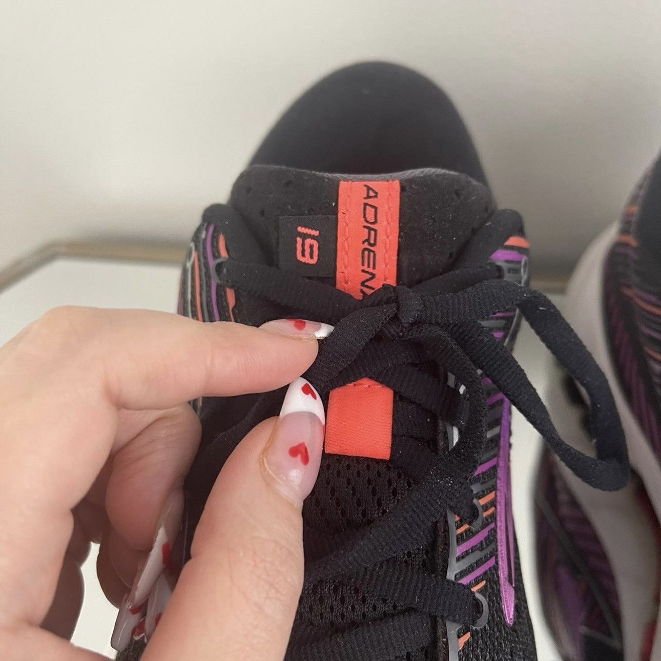 Brooks BROOKS Black Purple Coral Womens Adrenaline GTS 19 Sneakers Size US 9.5 / IT 39.5 - 7 Thumbnail
