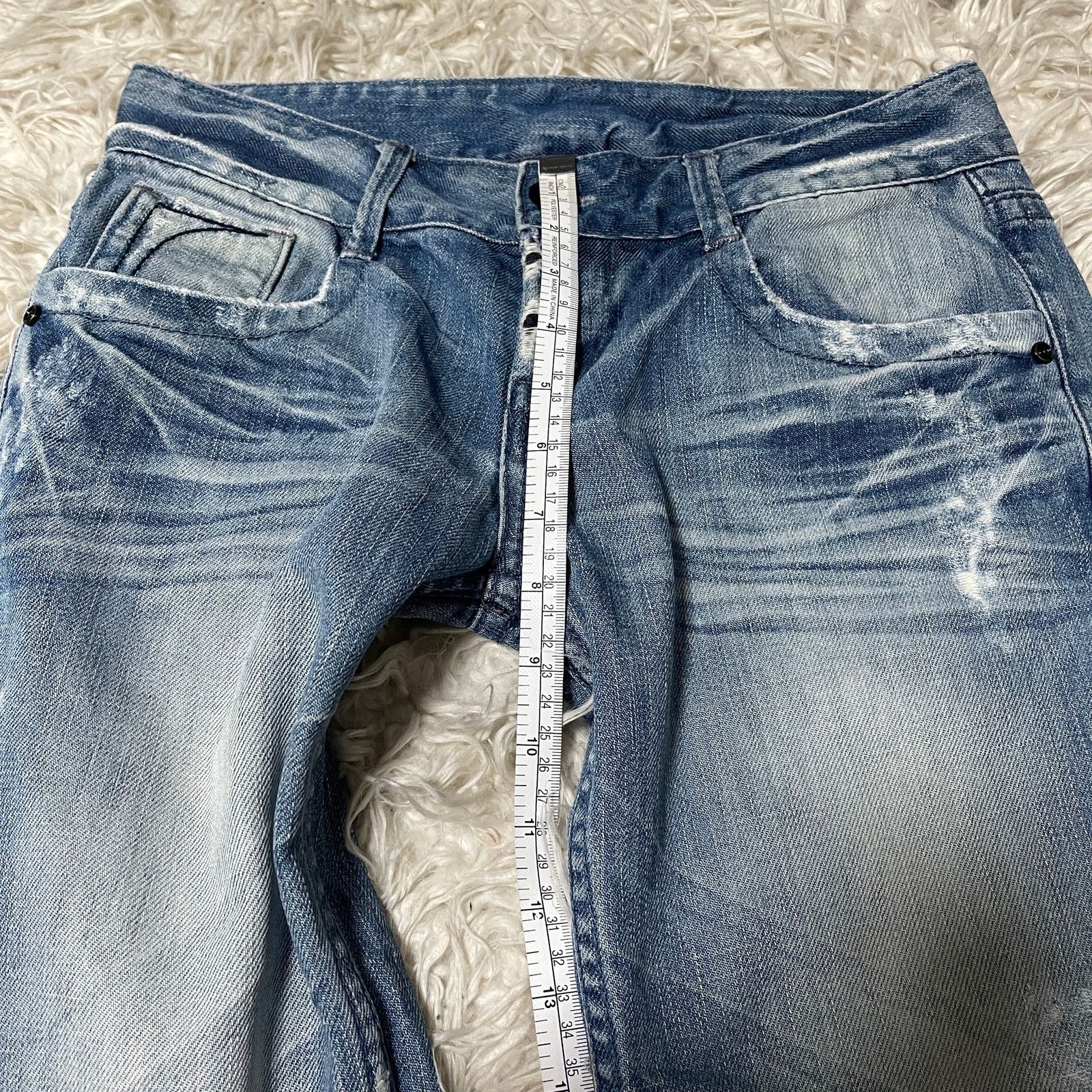 Hysteric Glamour Vintage Japanese Brand Faded Clawmark Low Rise Denim Jeans Size 30" / US 8 / IT 44 - 14 Thumbnail