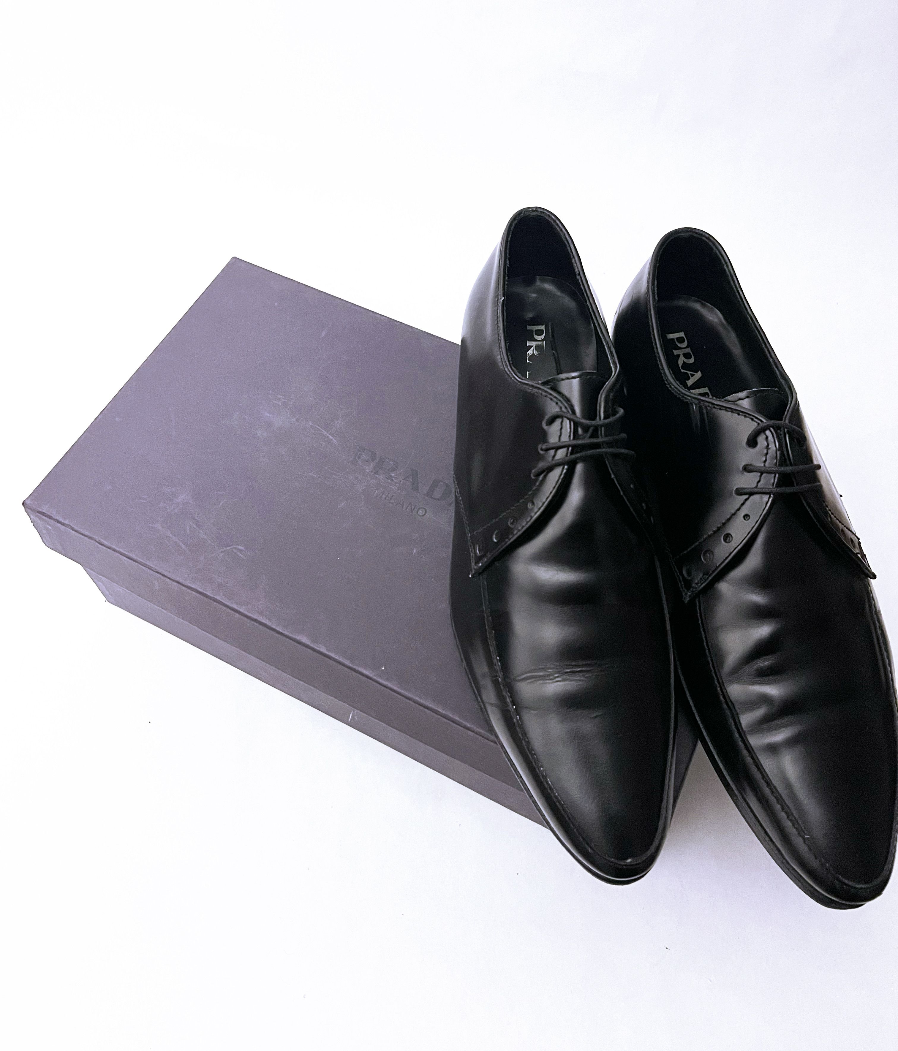 Prada black derby lace-up shoes Size US 8 / EU 41 - 1 Thumbnail