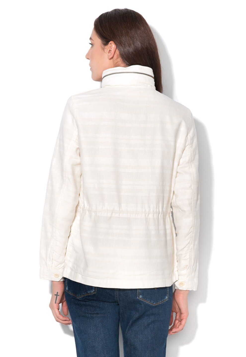 Levi's Levi's Cotton Linen White Milk Women's Safari Jacket Size L / US 10 / IT 46 - 2 Thumbnail