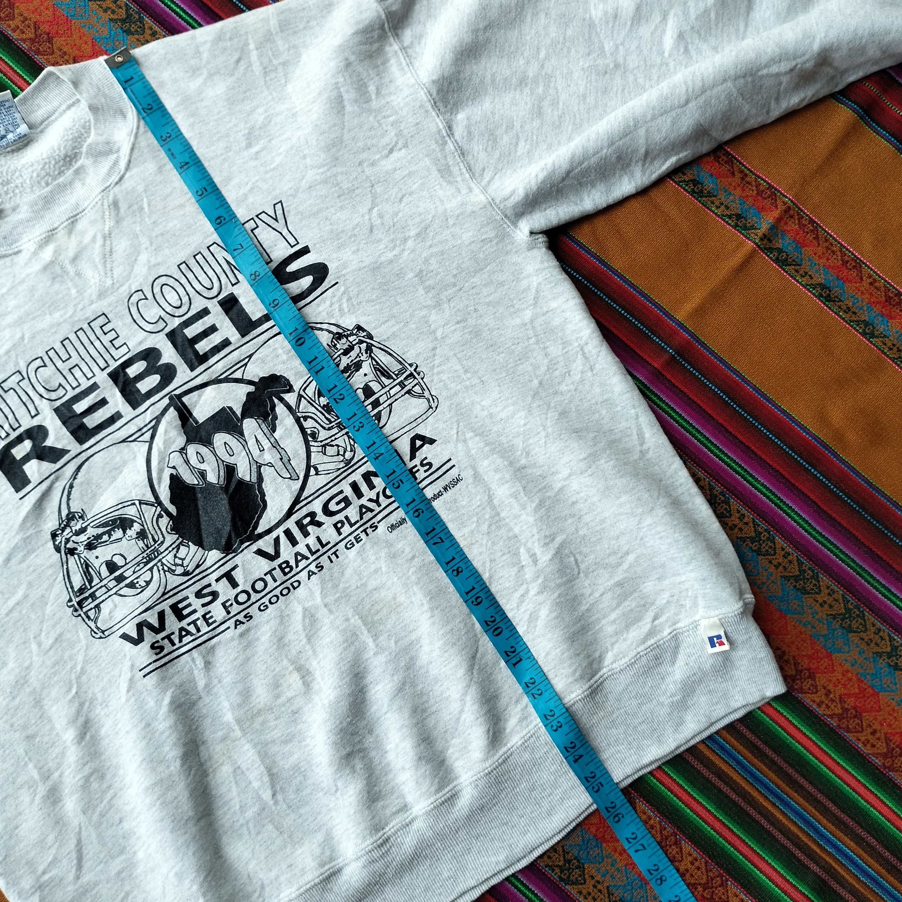 Russell Athletic Vtg 94 Russel Athletic rebels football playoffs sweatshirt Size US L / EU 52-54 / 3 - 14 Thumbnail