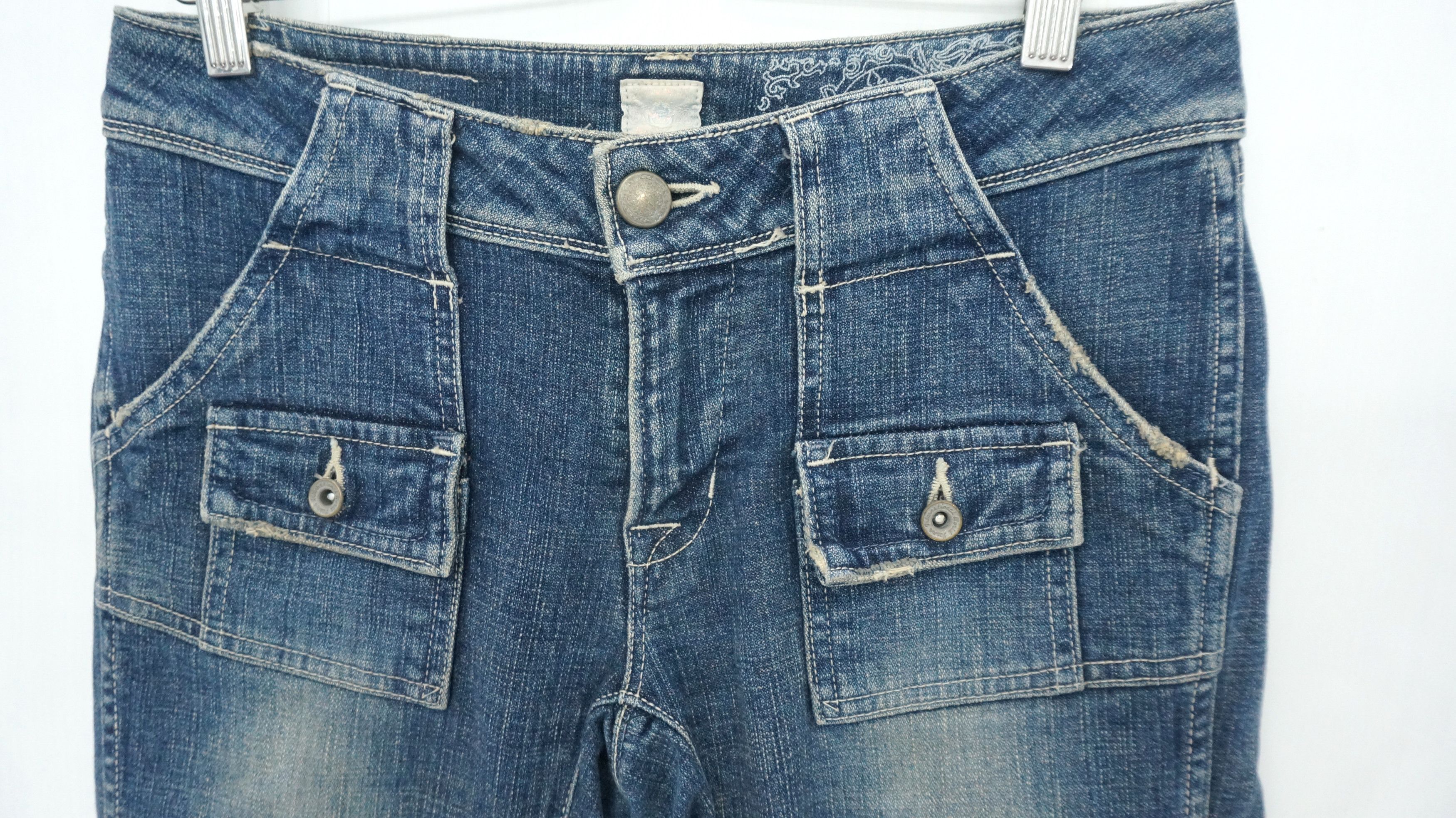 Japanese Brand 🔥 Vintage BRAPPERS Women Flare Bush Jeans Size 29" - 3 Thumbnail