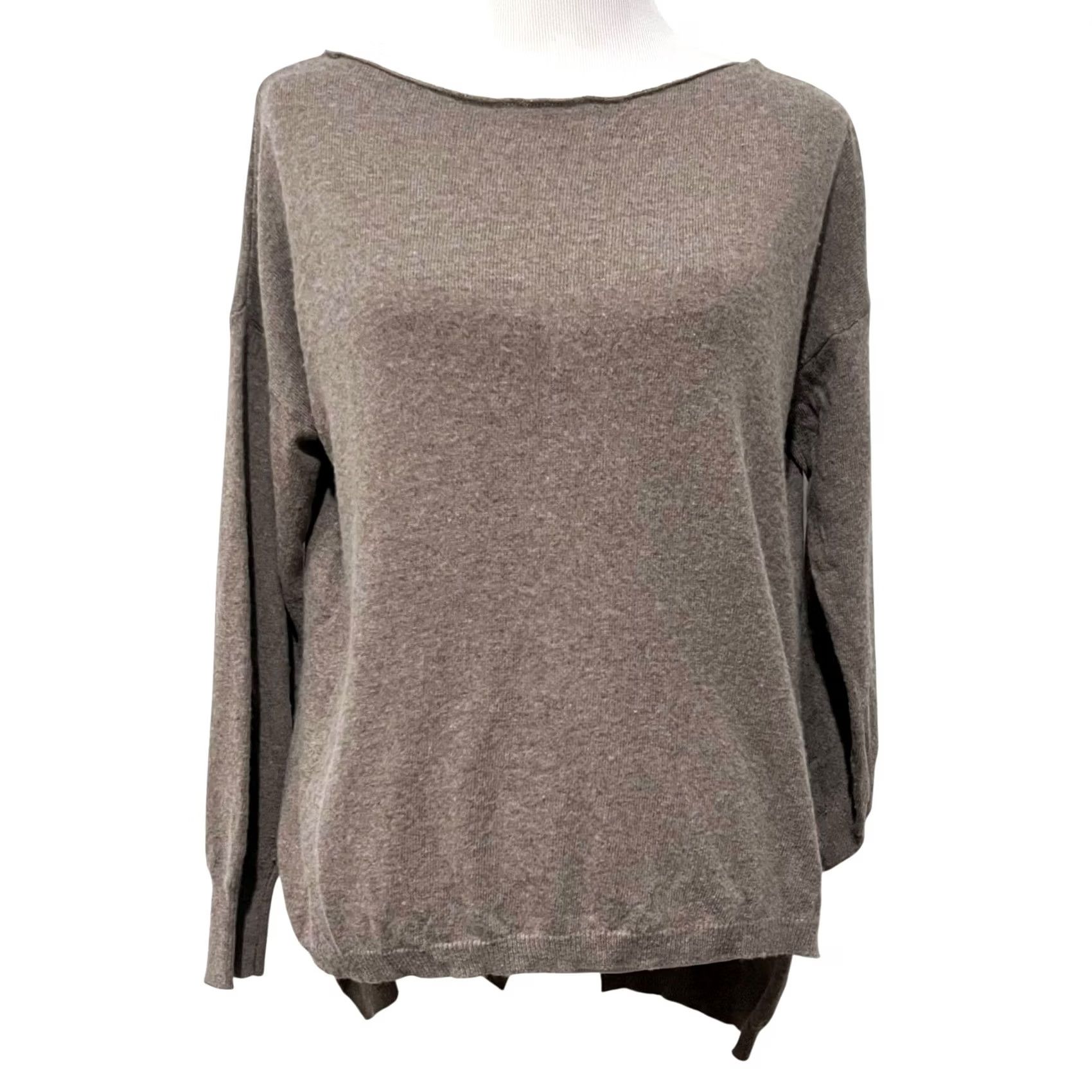 Vintage Nina Loca Women’s Sweater Wool Cashmere Pullover High-Low One Size Brown Women's Pullover High-Low Wool Cashmere Knit Size ONE SIZE - 2 Thumbnail