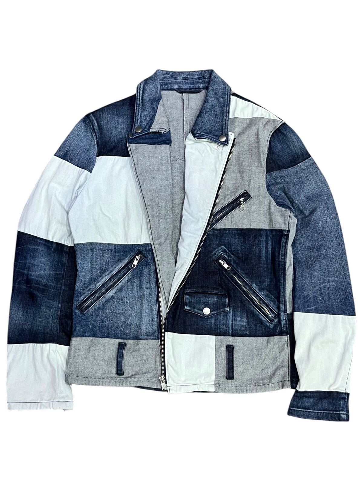 semanticdesign FYE🔥SEMANTIC DESIGN Designer Grunge Patchwork Denim Jacket Size US M / EU 48-50 / 2 - 2 Thumbnail