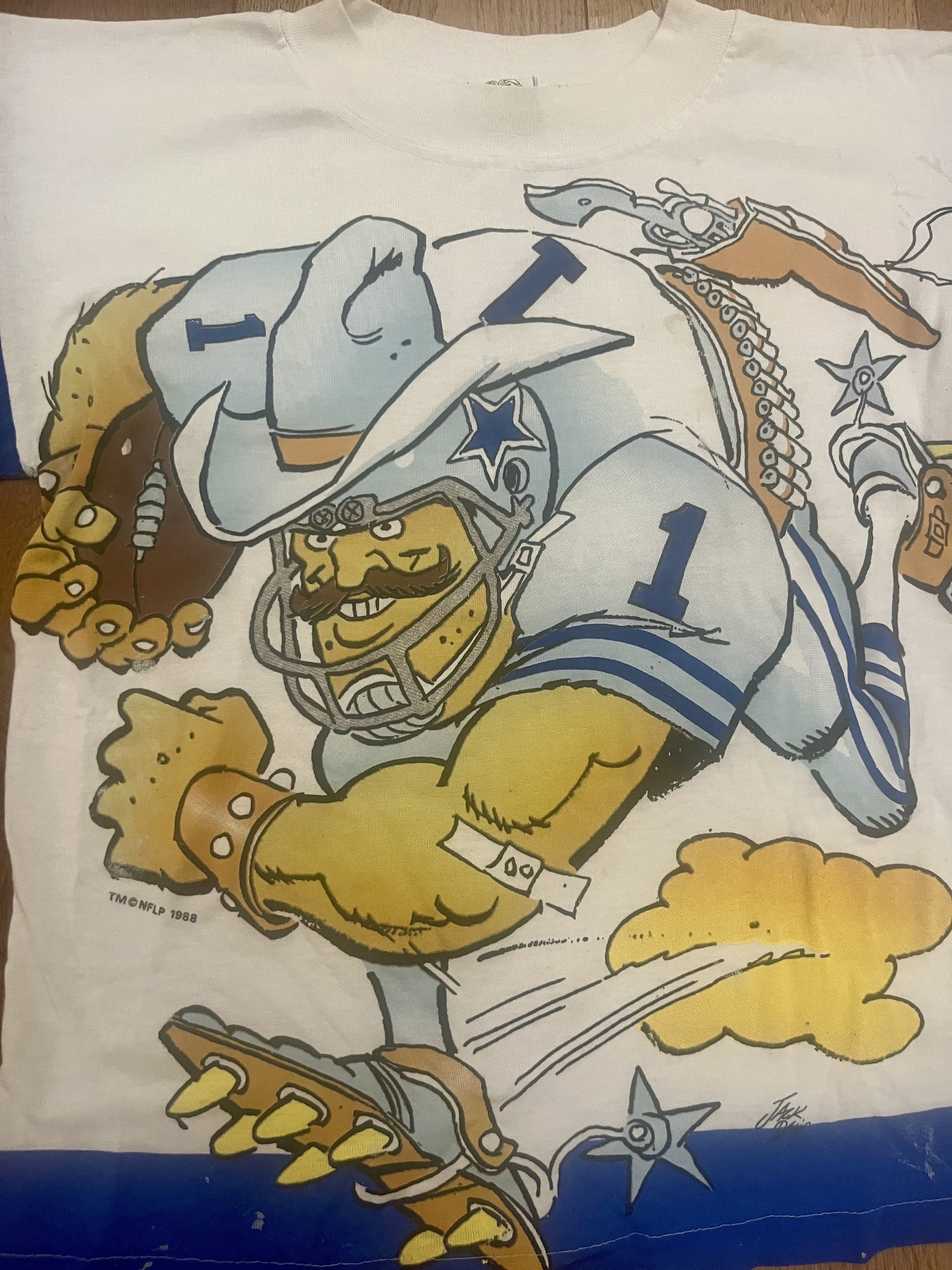Vintage 1988 Caribe Jack Davis Dallas Cowboys Big Graphic XS Size US XS / EU 42 / 0 - 2 Thumbnail