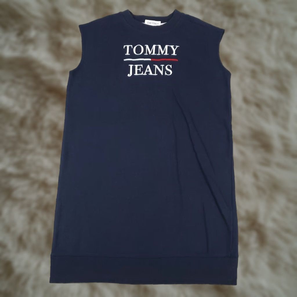 Tommy Hilfiger VINTAGE Tommy Hilfiger Sweater Dress Women XXS Short Sleeve Knit Logo Crew Neck Casual Modern Blue Size XXS / US 00 / IT 34 - 1 Thumbnail