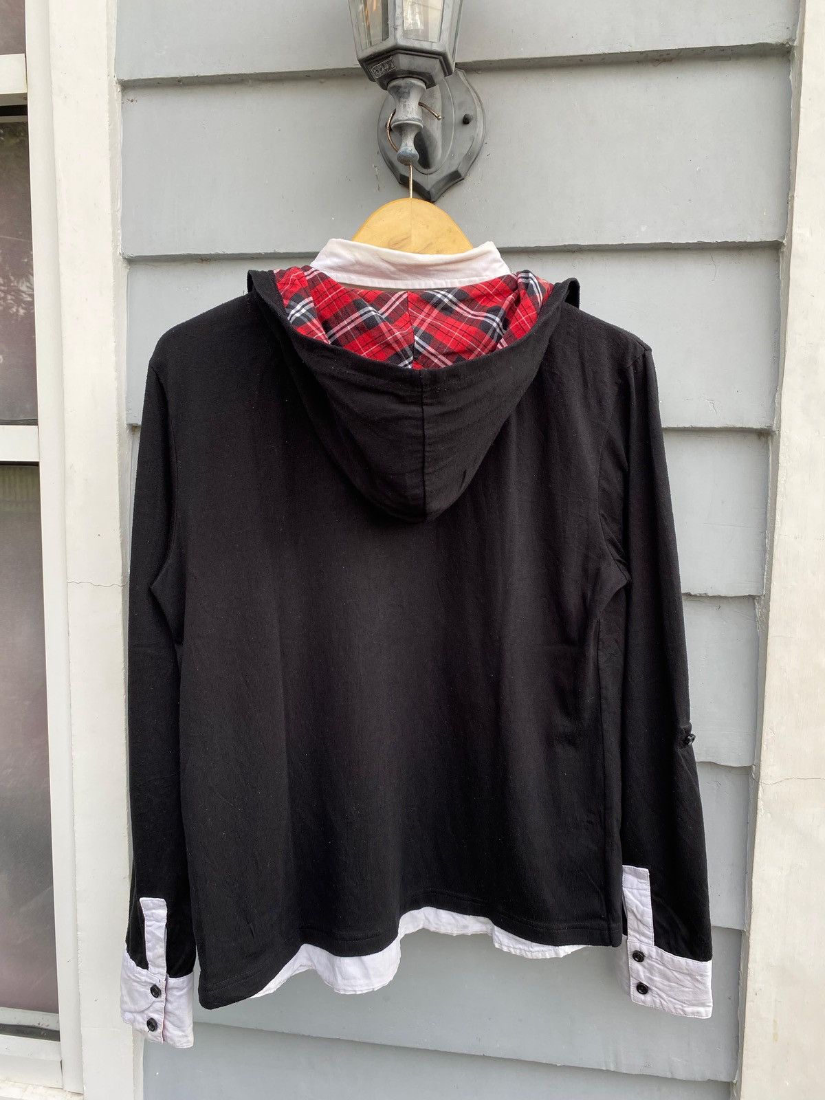 If Six Was Nine Sorridere Layered Hoodie Shirt Built-in Button-Up & Plaid Size US L / EU 52-54 / 3 - 3 Thumbnail