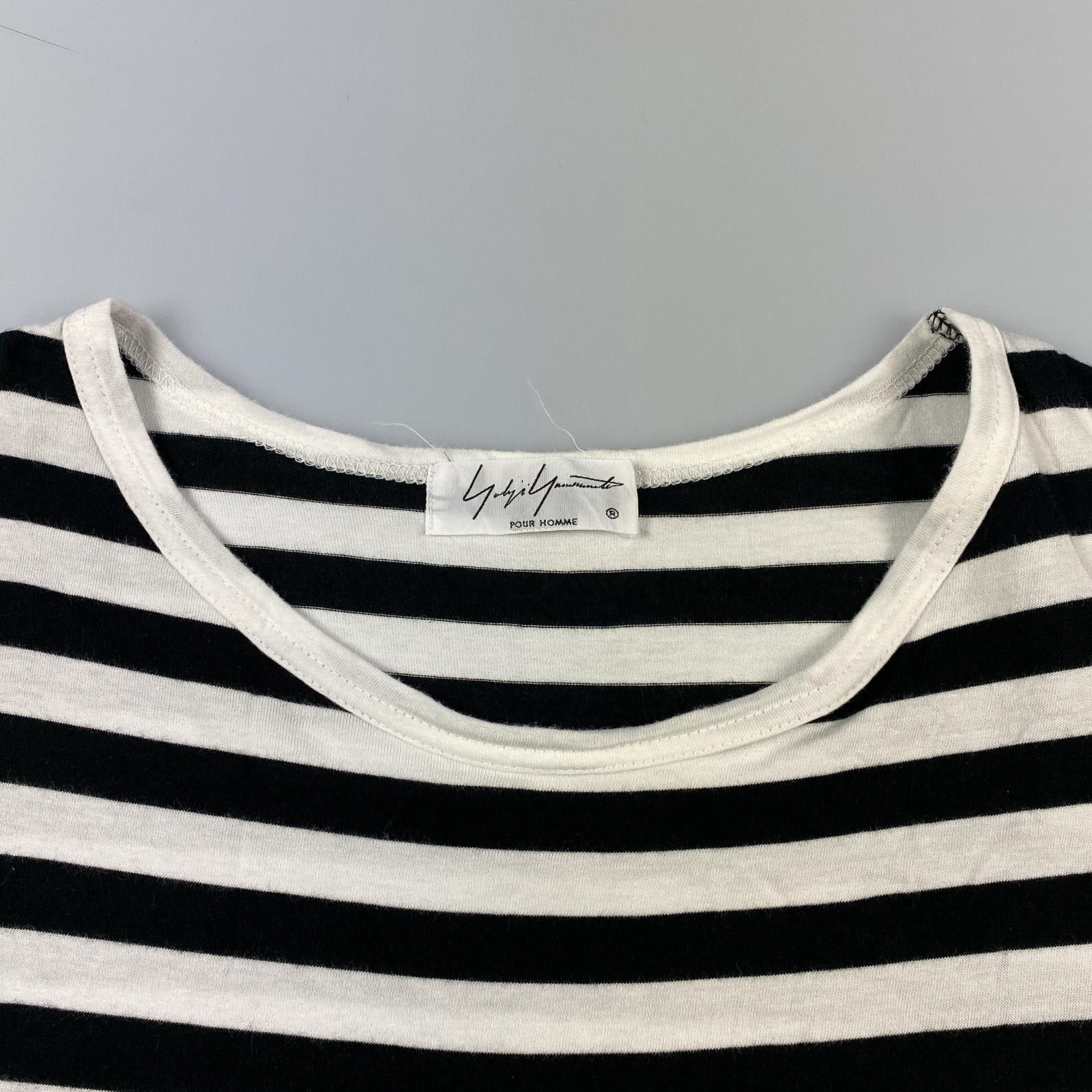 Yohji Yamamoto Yohji Yamamoto POUR HOMME BORDER/STAFF TEE Size US L / EU 52-54 / 3 - 3 Thumbnail