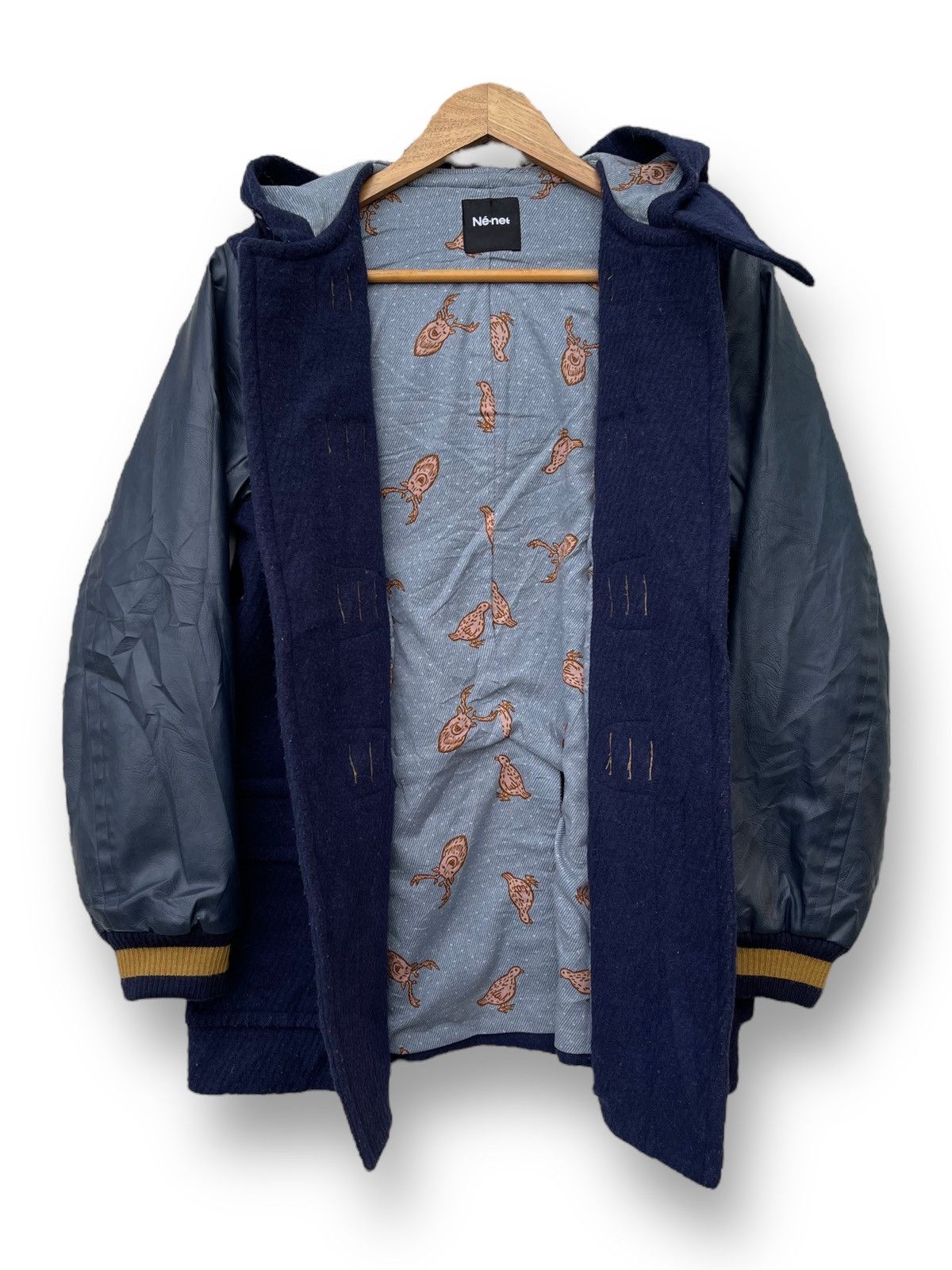 Ne-Net 🔥 ISSEY MIYAKE NE-NET SYNTHETIC LEATHER SLEEVE DUFFLE JACKET Size US M / EU 48-50 / 2 - 6 Thumbnail