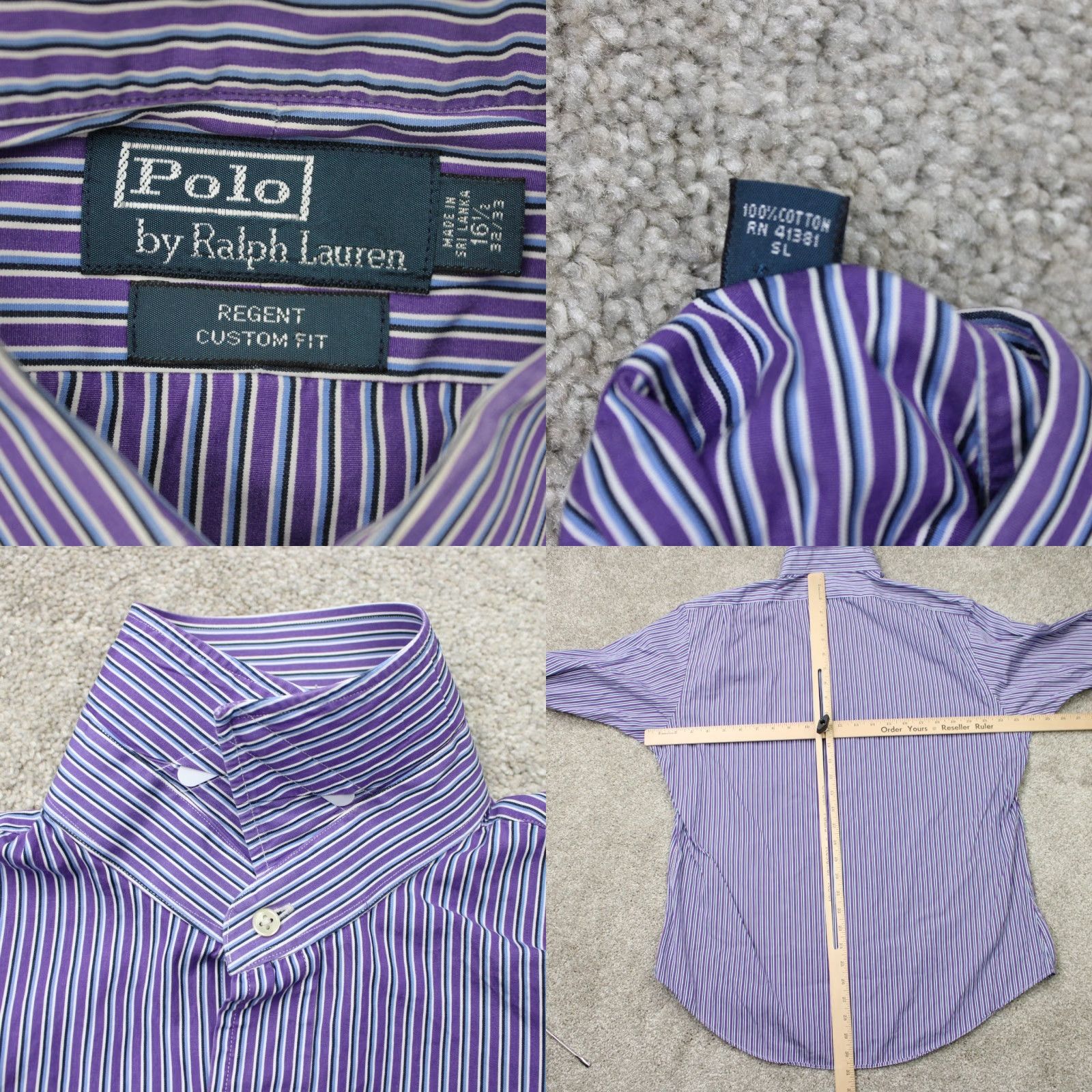 Polo Ralph Lauren Polo Ralph Lauren Shirt Mens 16 1/2, 32/33 Purple Regent Custom Fit Cotton L/S Shirt Mens Purple 16.5 Regular Classic Colorful 100% Cotton Boy? Size US XL / EU 56 / 4 - 8 Thumbnail