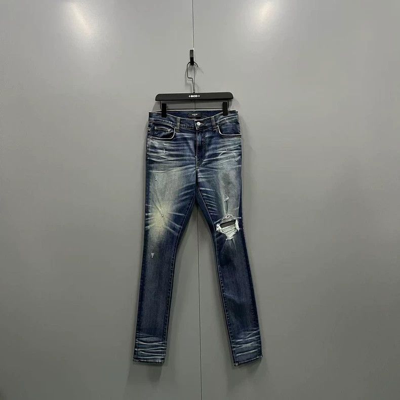 Amiri Amiri blue destroyed jeans Size US 32 / EU 48 - 1 Thumbnail