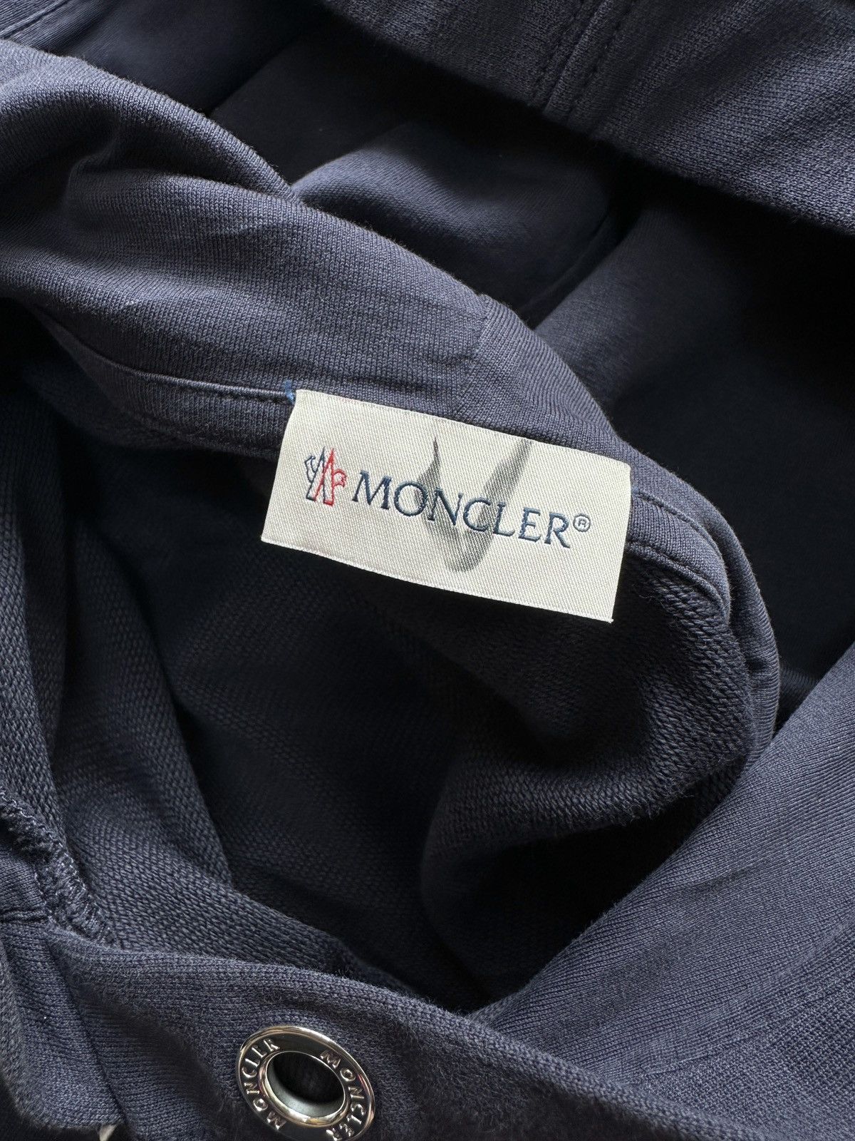 Moncler MONCLER Women’s Big Logo Navy Cotton Hoodie Sweatshirt Sz XS Size XS / US 0-2 / IT 36-38 - 8 Thumbnail