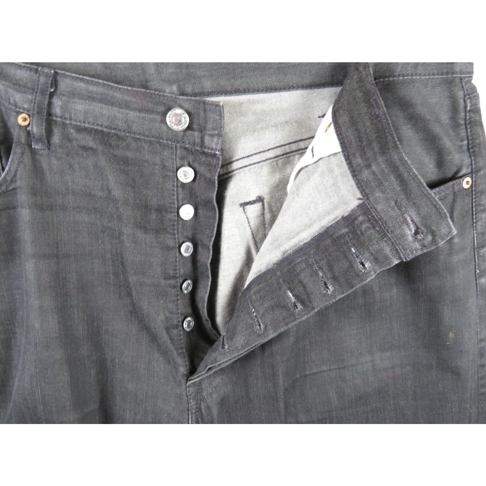 Levi's VINTAGE Levi's 501 Button FLY Straight Jeans Black 40x32 Men Regular Denim 90s/2000s Mens Size US 40 / EU 56 - 5 Thumbnail