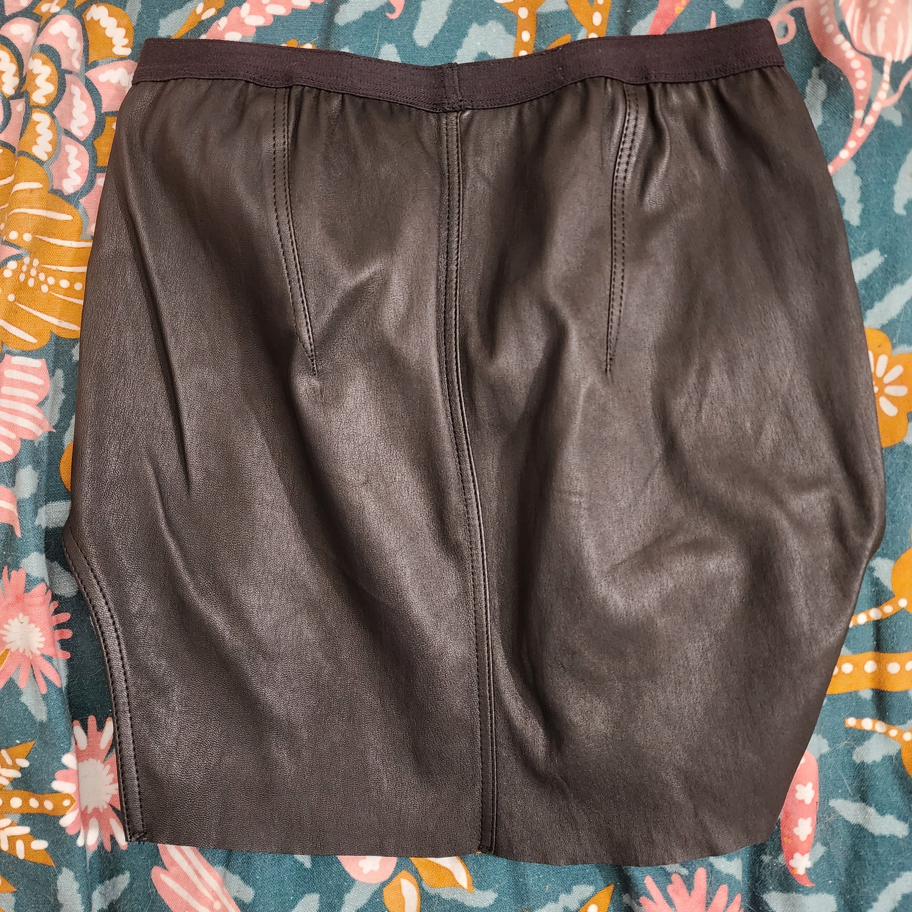 Rick Owens Rick Owens F/W21 Leather Diana Asymmetric Mini Skirt Size 27" / US 4 / IT 40 - 4 Thumbnail