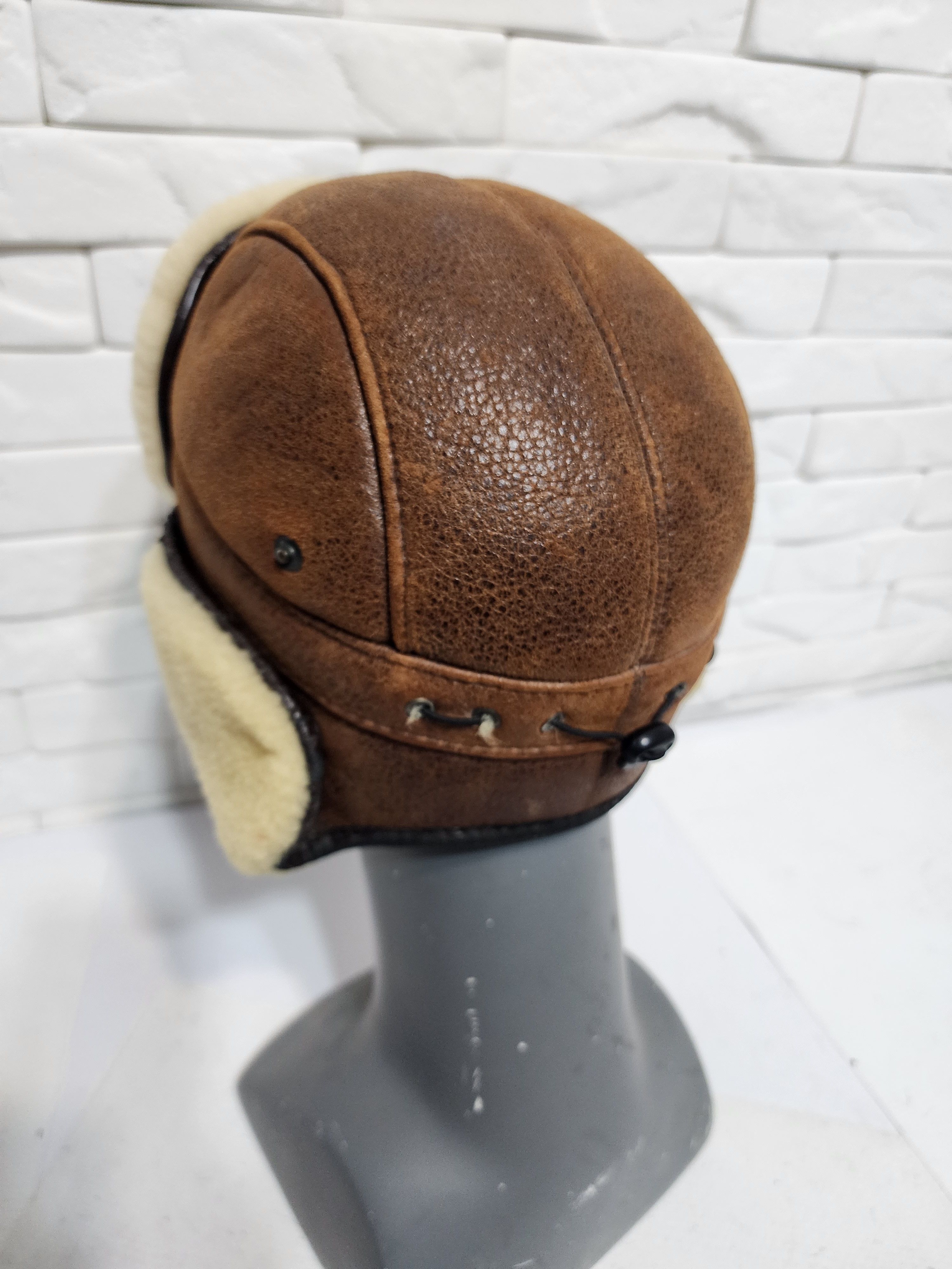 Furla Men's Warm Fur Hat. Brown Sheep Fur Hat. Size ONE SIZE - 4 Thumbnail
