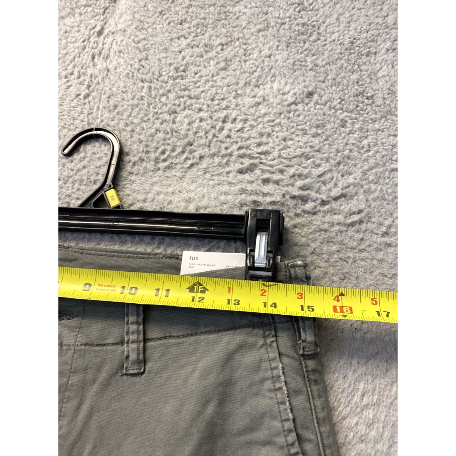 Vintage American Eagle Chino Pants Mens 29x32 Faded Olive Green Flat Front Stretch Regular Khakis Casual Preppy Logo Buttons Zip 62 Size US 29 - 4 Thumbnail
