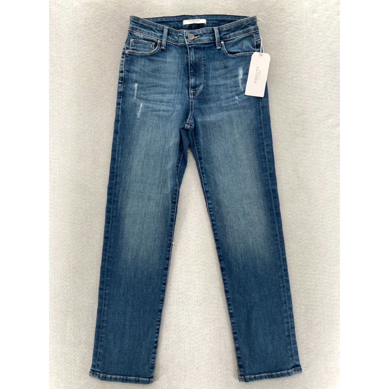 Vintage Fidelity Denim Jeans Women's 26 Cher Slim Ankle Mao Blue Distressed Denim NWT Size 26" / US 2 / IT 38 - 2 Thumbnail