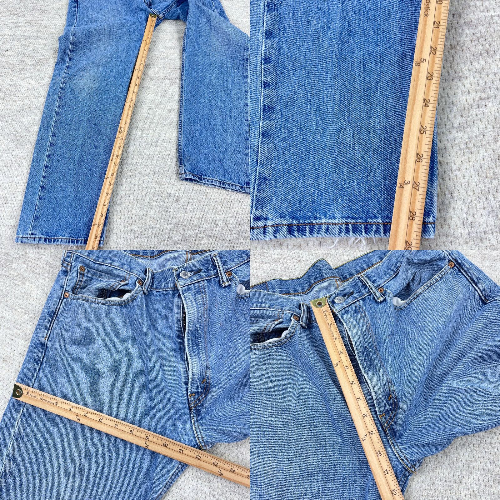 Levi's Levi's 505 Jeans Men Regular 36x30 Blue Denim Straight Fit Medium Wash Belt Loops 5-Pocket Logo Jeans Size US 36 / EU 52 - 8 Thumbnail