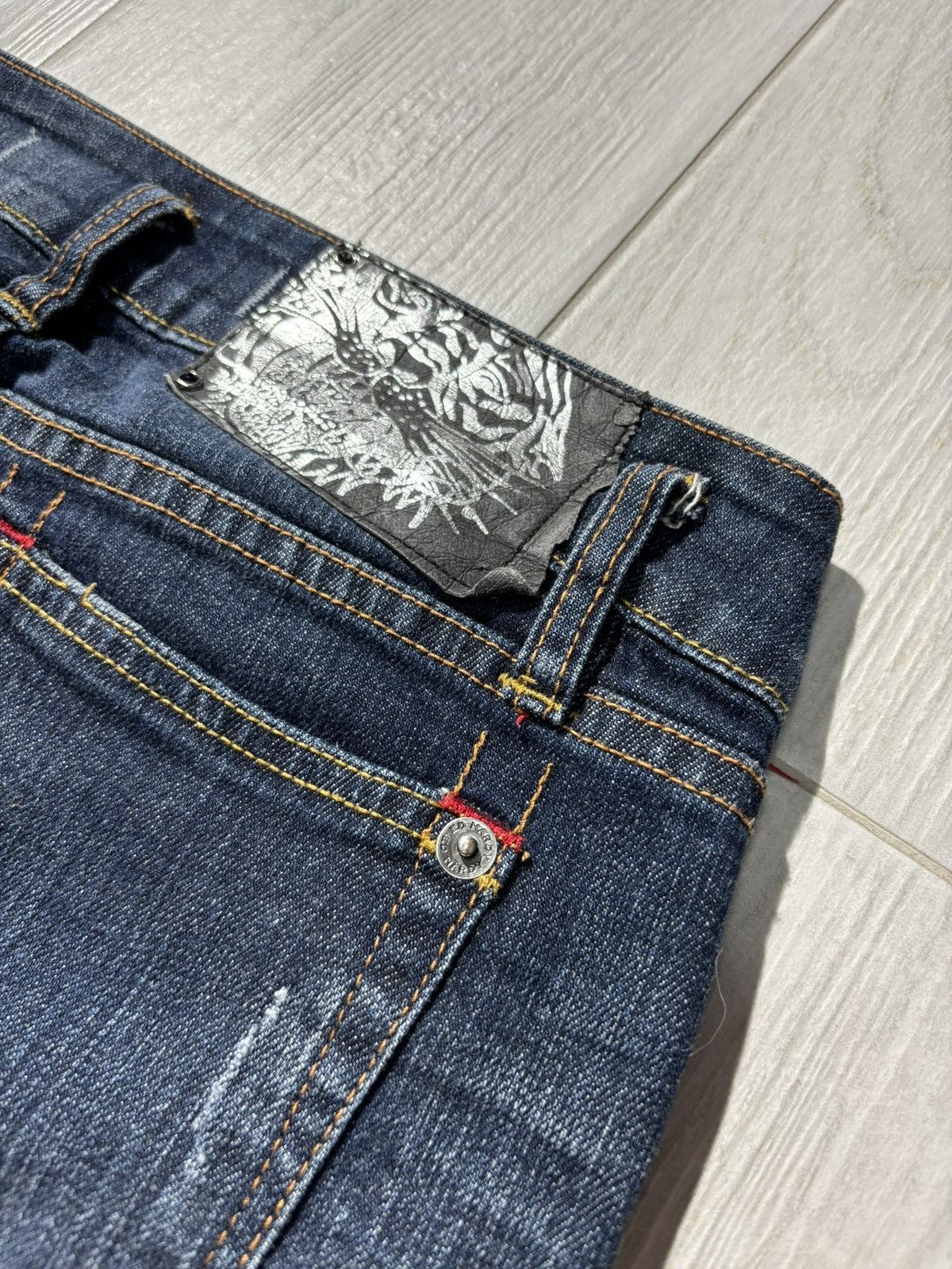 Ed Hardy Y2K Ed Hardy Jeans Skull Death Rhinestones by Christian Size 27" / US 4 / IT 40 - 8 Thumbnail